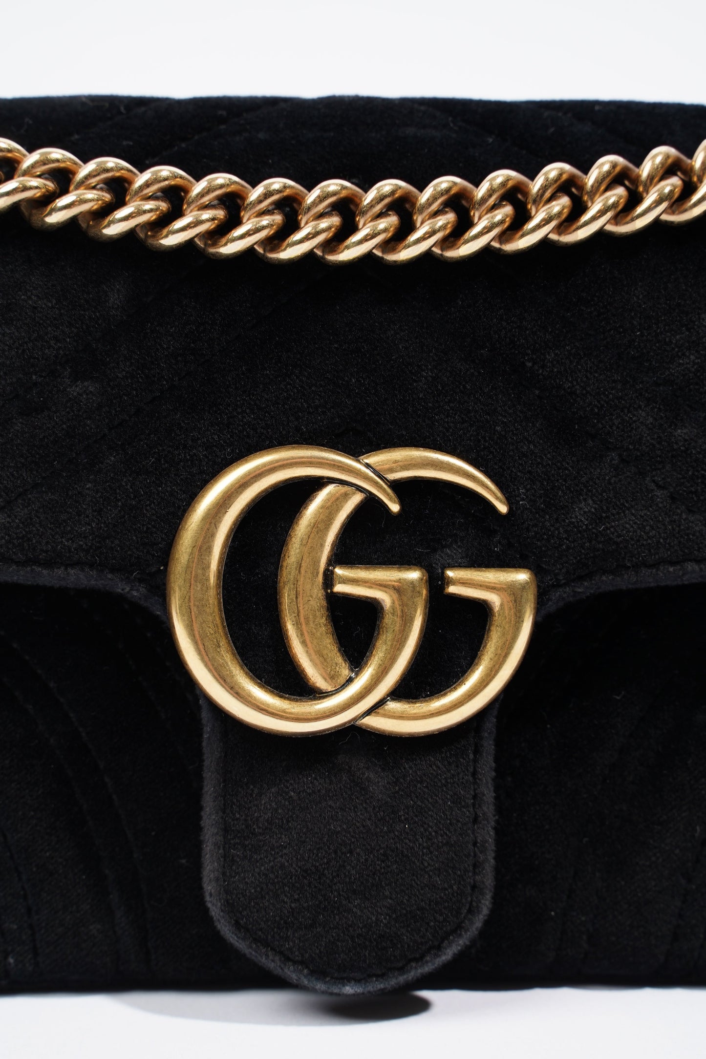Gucci Marmont Flap Black Velvet Mini