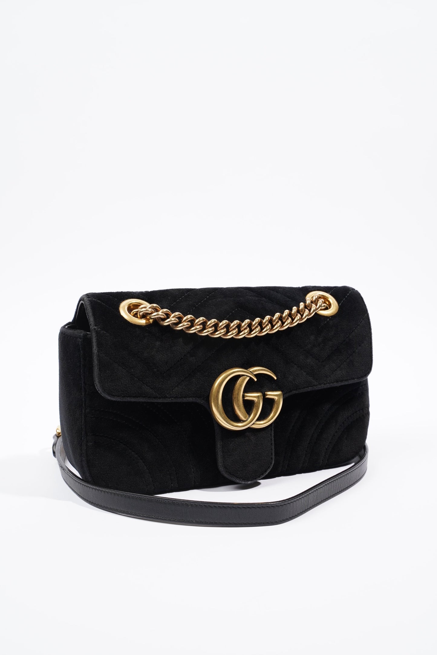 Gucci Marmont Flap Black Velvet Mini