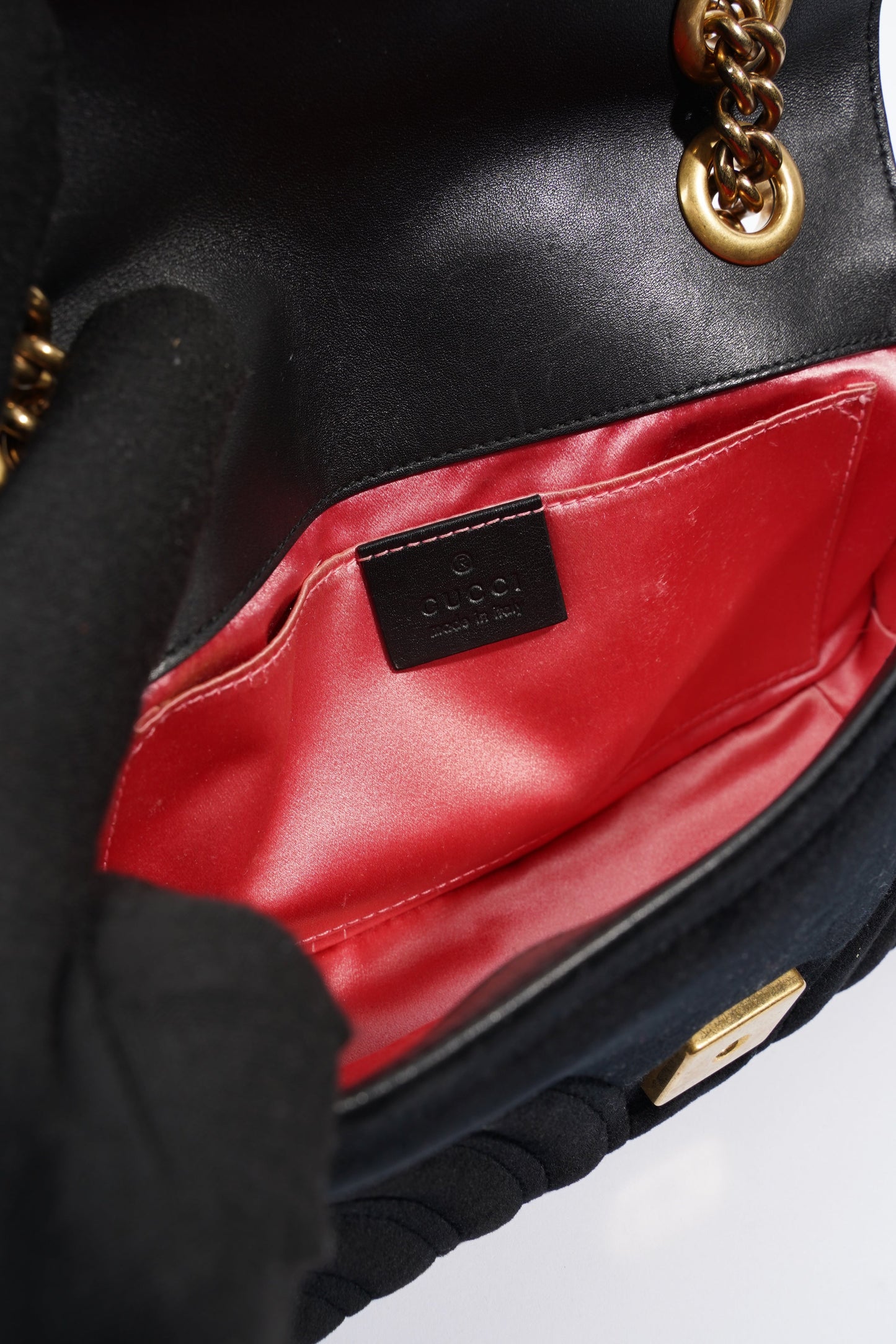 Gucci Marmont Flap Black Velvet Mini