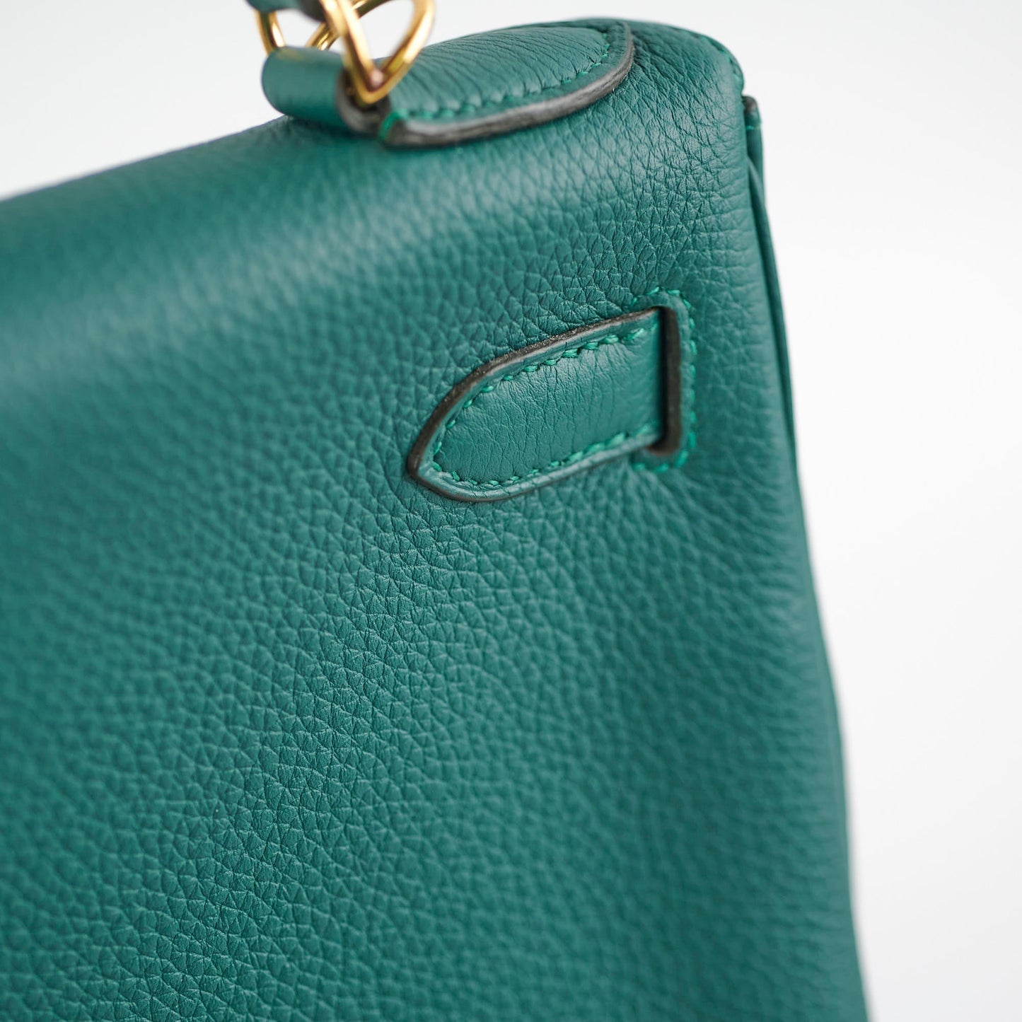Hermes Kelly 28 Malachite Togo C Stamp
