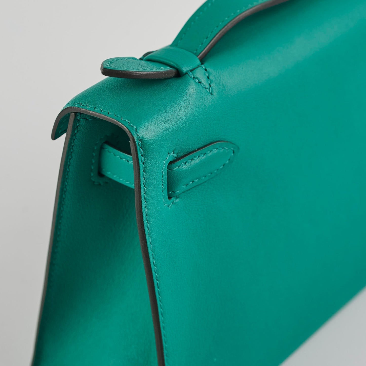 Hermes Kelly Pochette Vert Verone Swift - C Stamp
