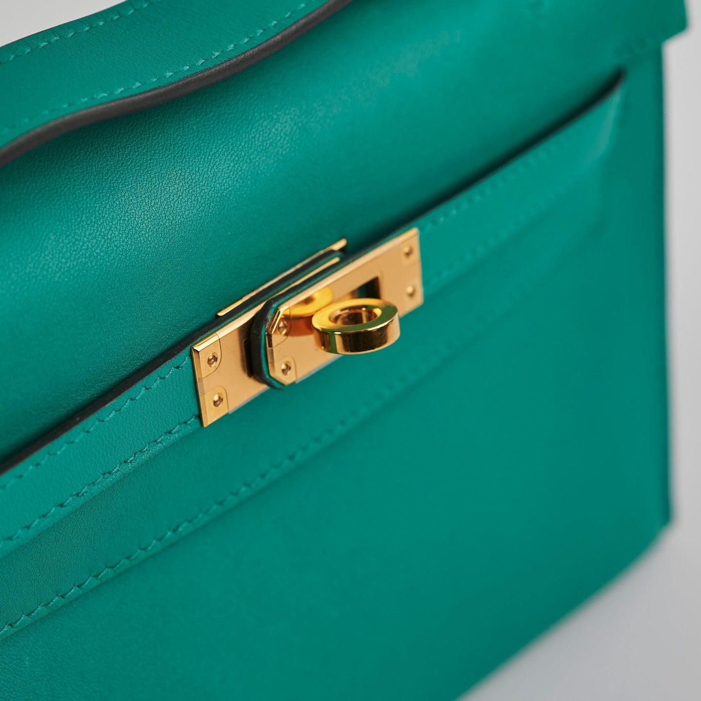 Hermes Kelly Pochette Vert Verone Swift - C Stamp