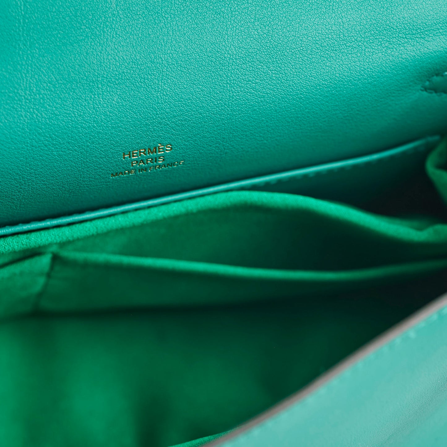 Hermes Kelly Pochette Vert Verone Swift - C Stamp