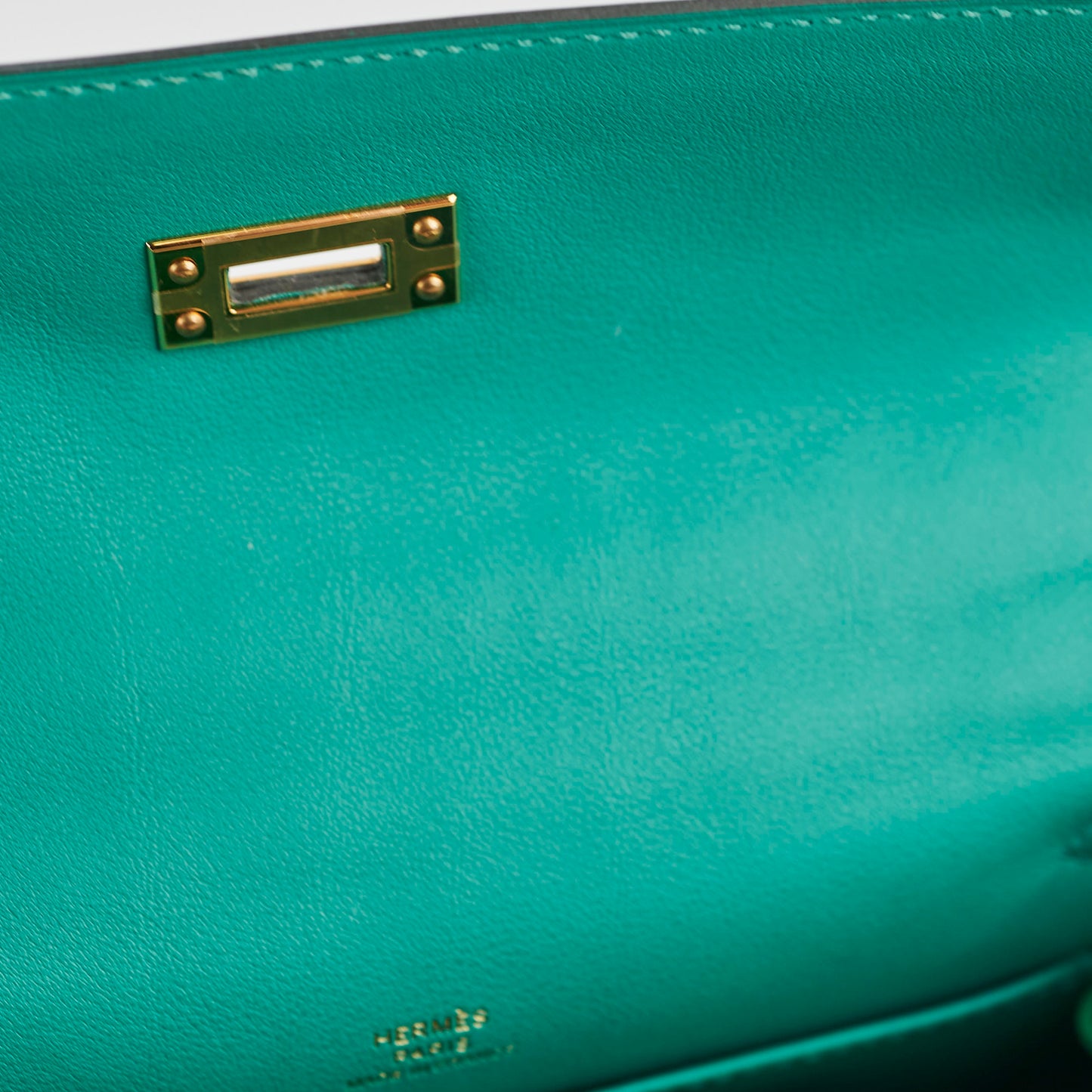 Hermes Kelly Pochette Vert Verone Swift - C Stamp