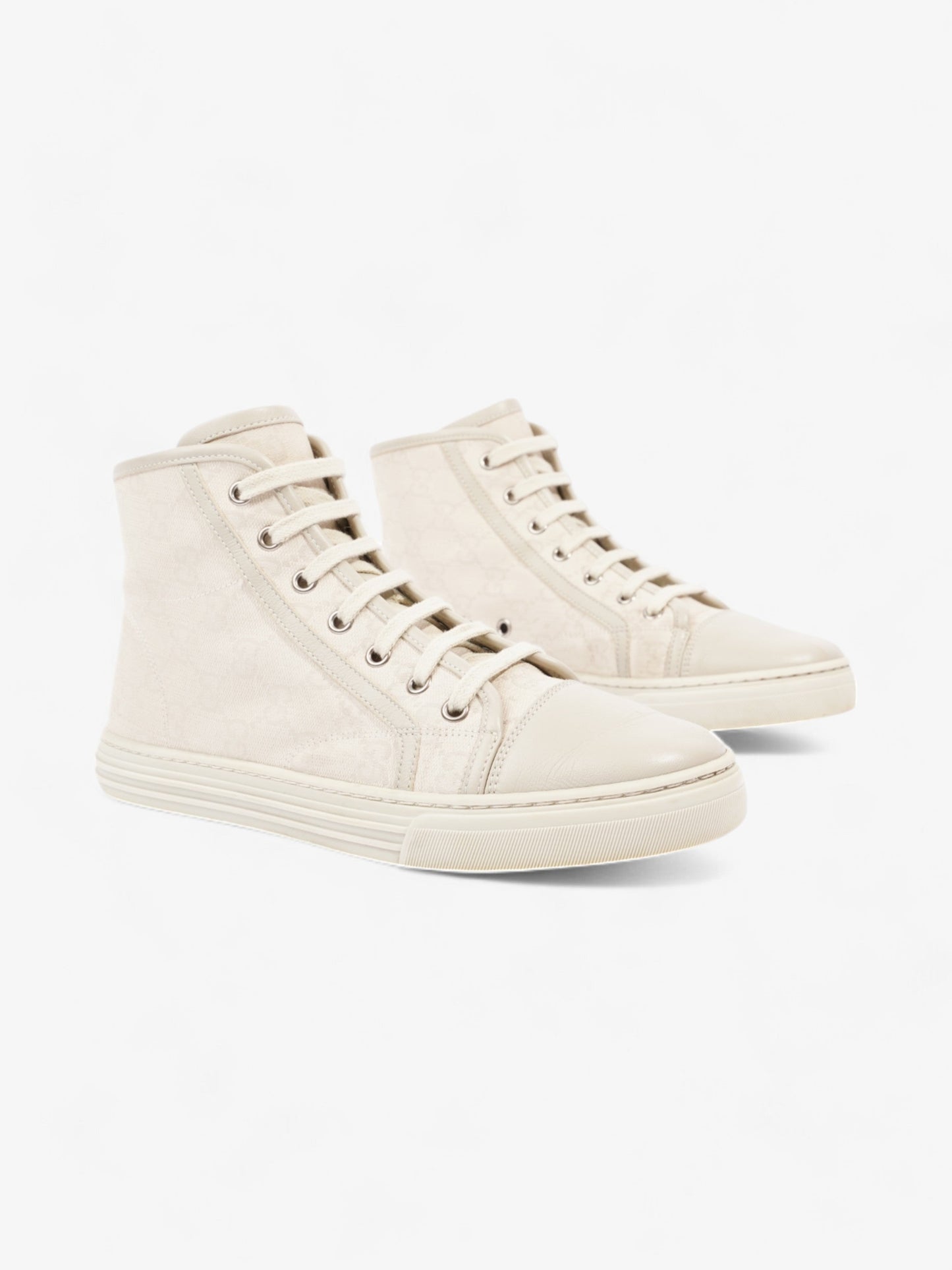 Gucci GG Monogram High-Top Sneakers Beige  Canvas EU 38 UK 5
