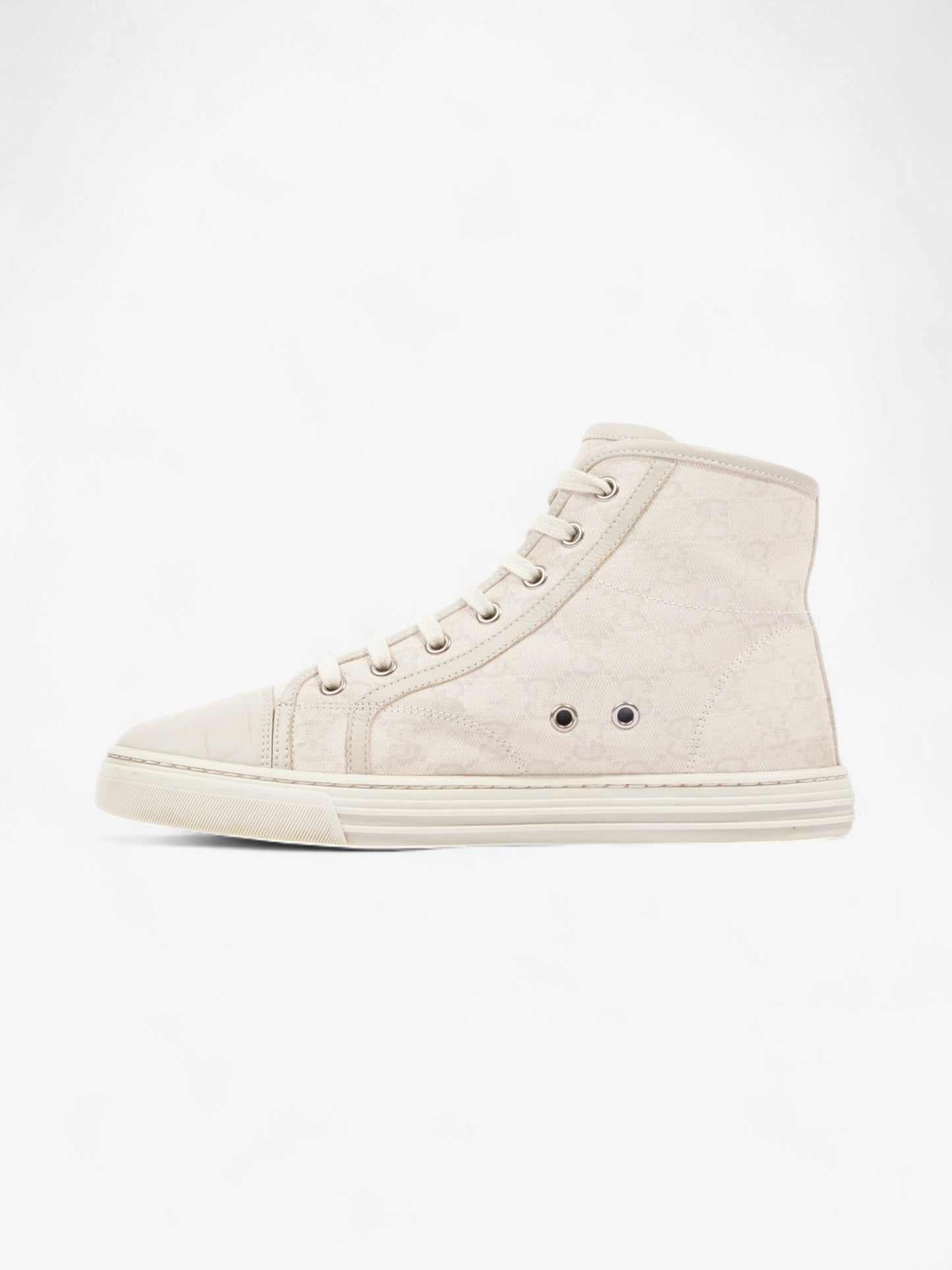 Gucci GG Monogram High-Top Sneakers Beige  Canvas EU 38 UK 5
