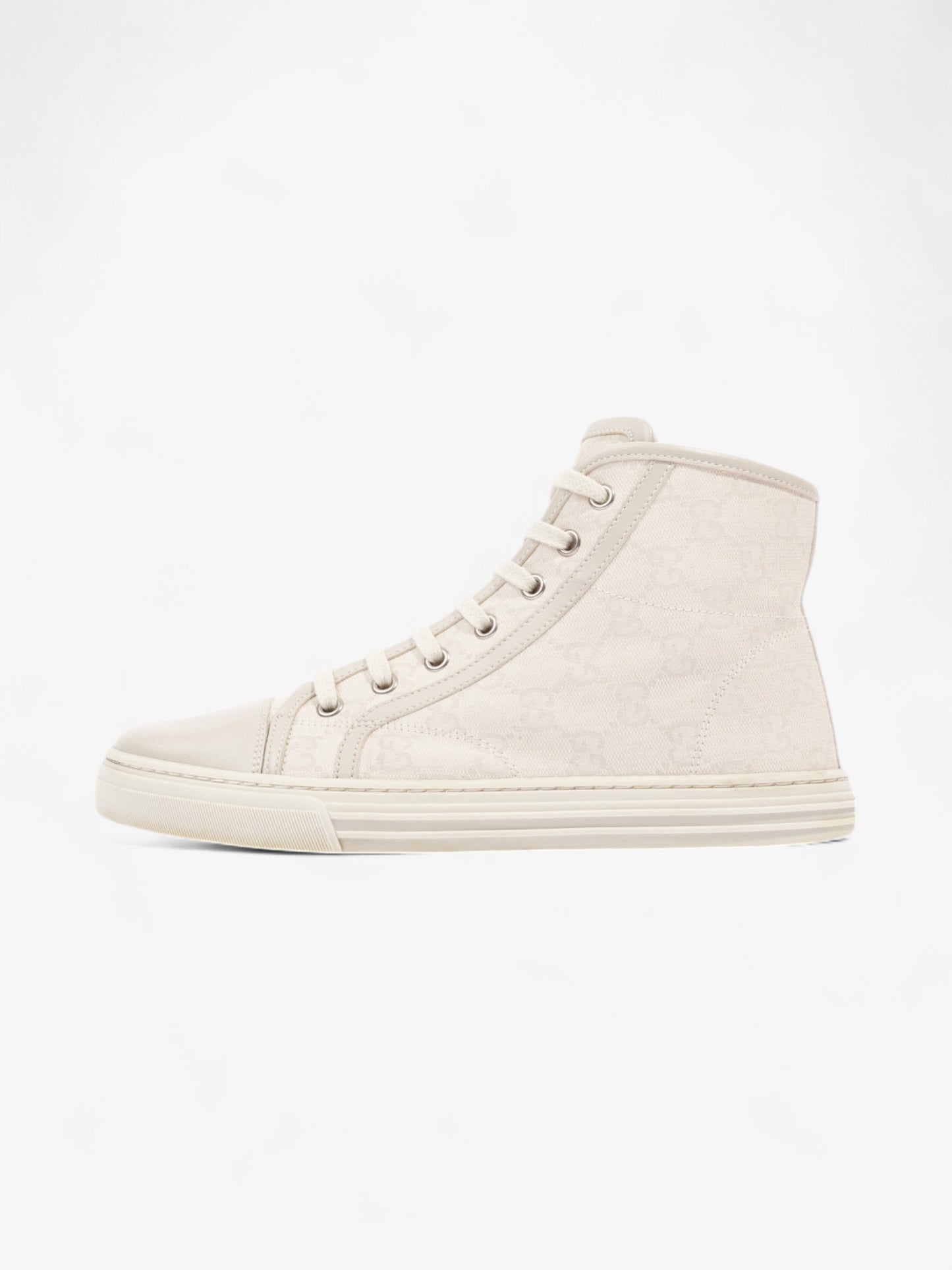 Gucci GG Monogram High-Top Sneakers Beige  Canvas EU 38 UK 5