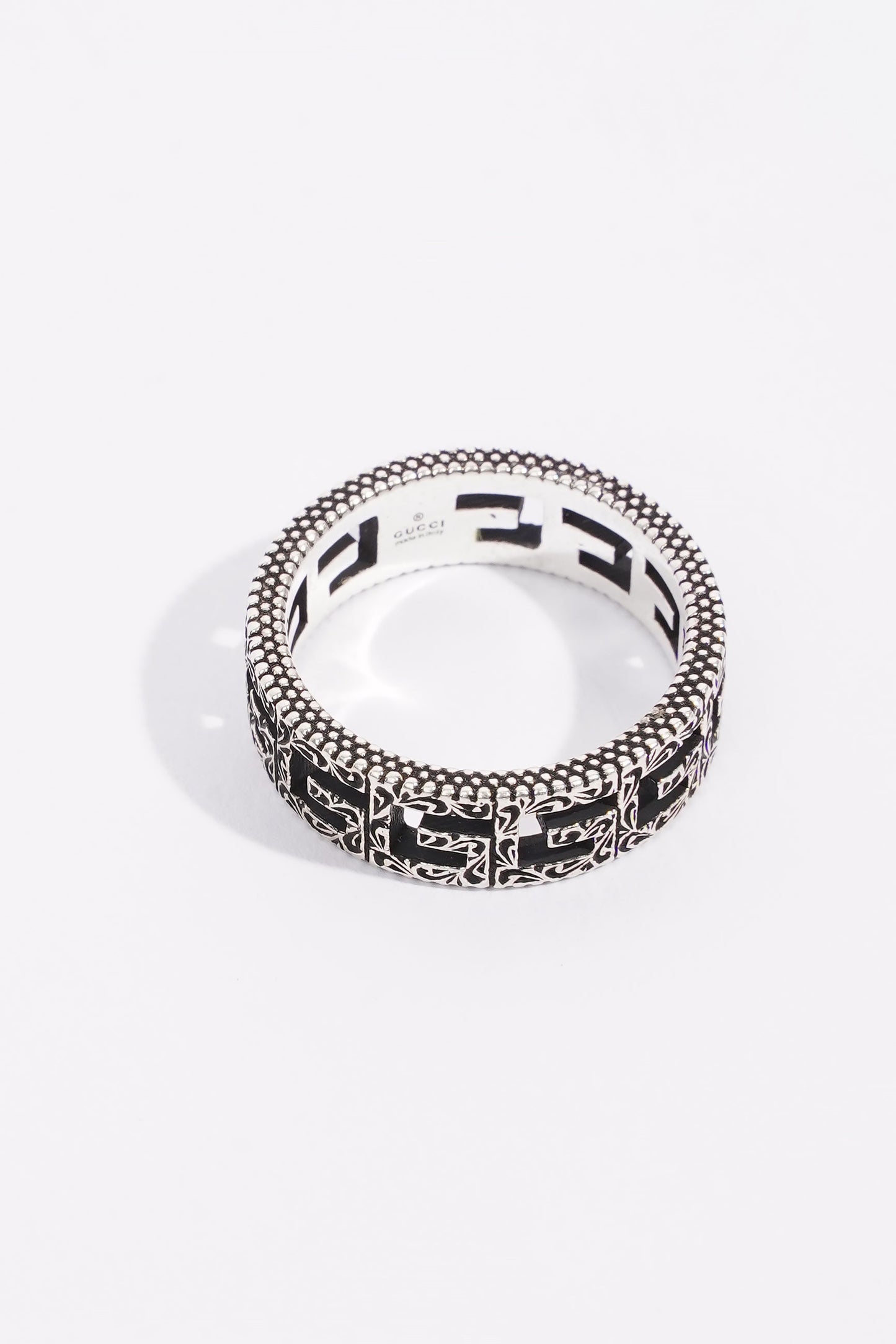 Gucci G Ring Silver / Black Silver Sterling 18