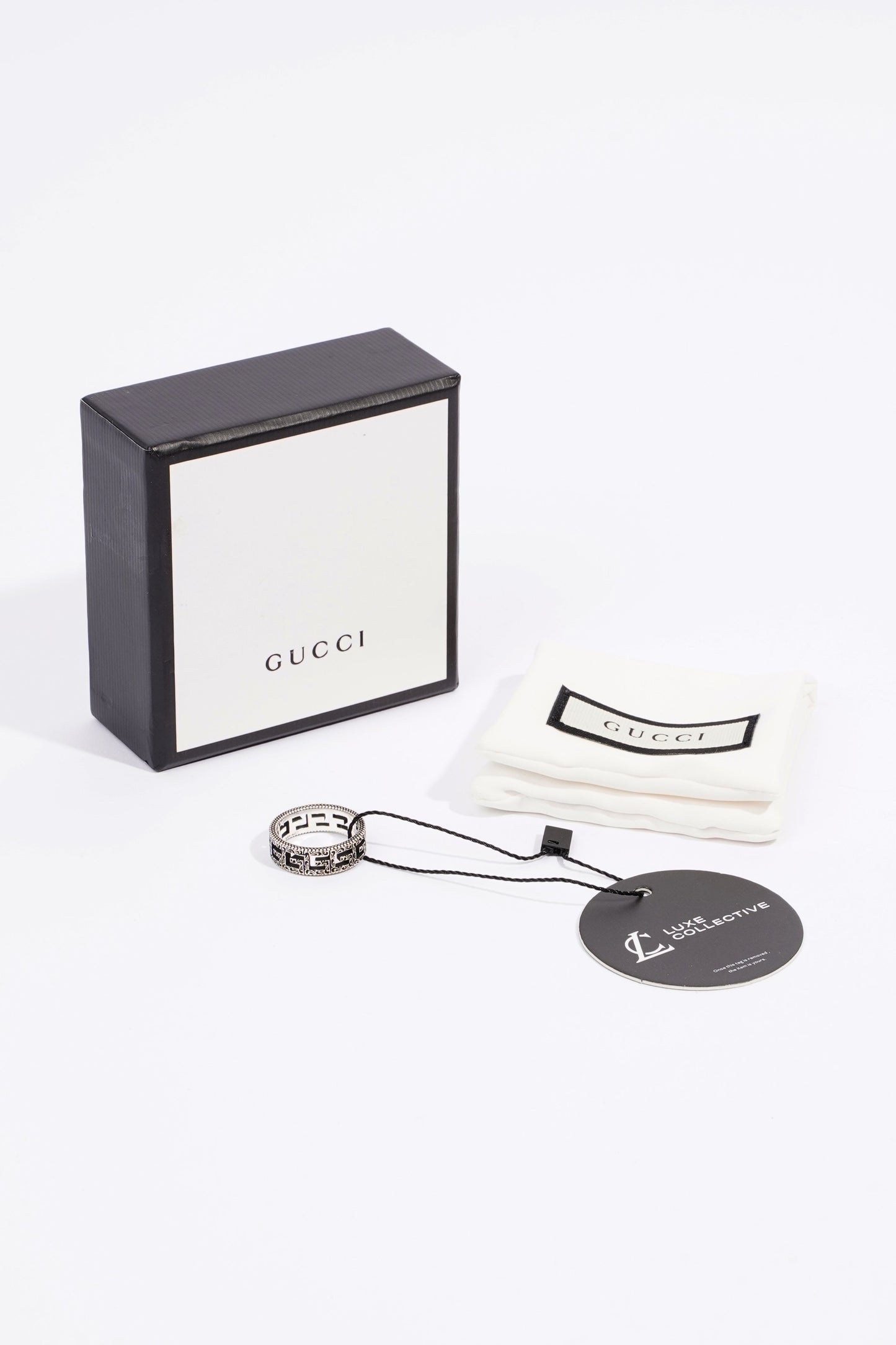 Gucci G Ring Silver / Black Silver Sterling 18