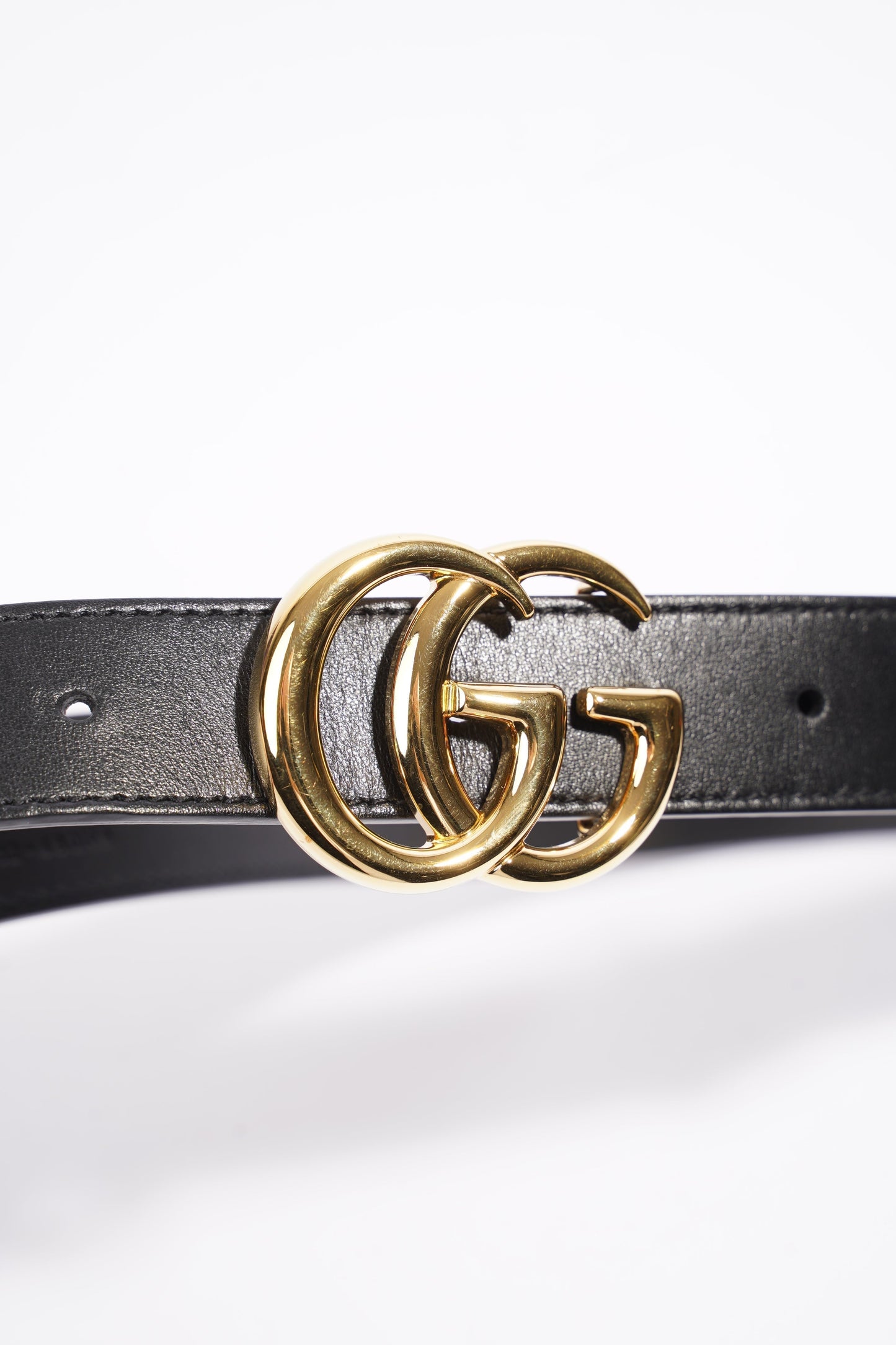 Gucci Marmont Belt Black / Gold Leather 80cm 32"