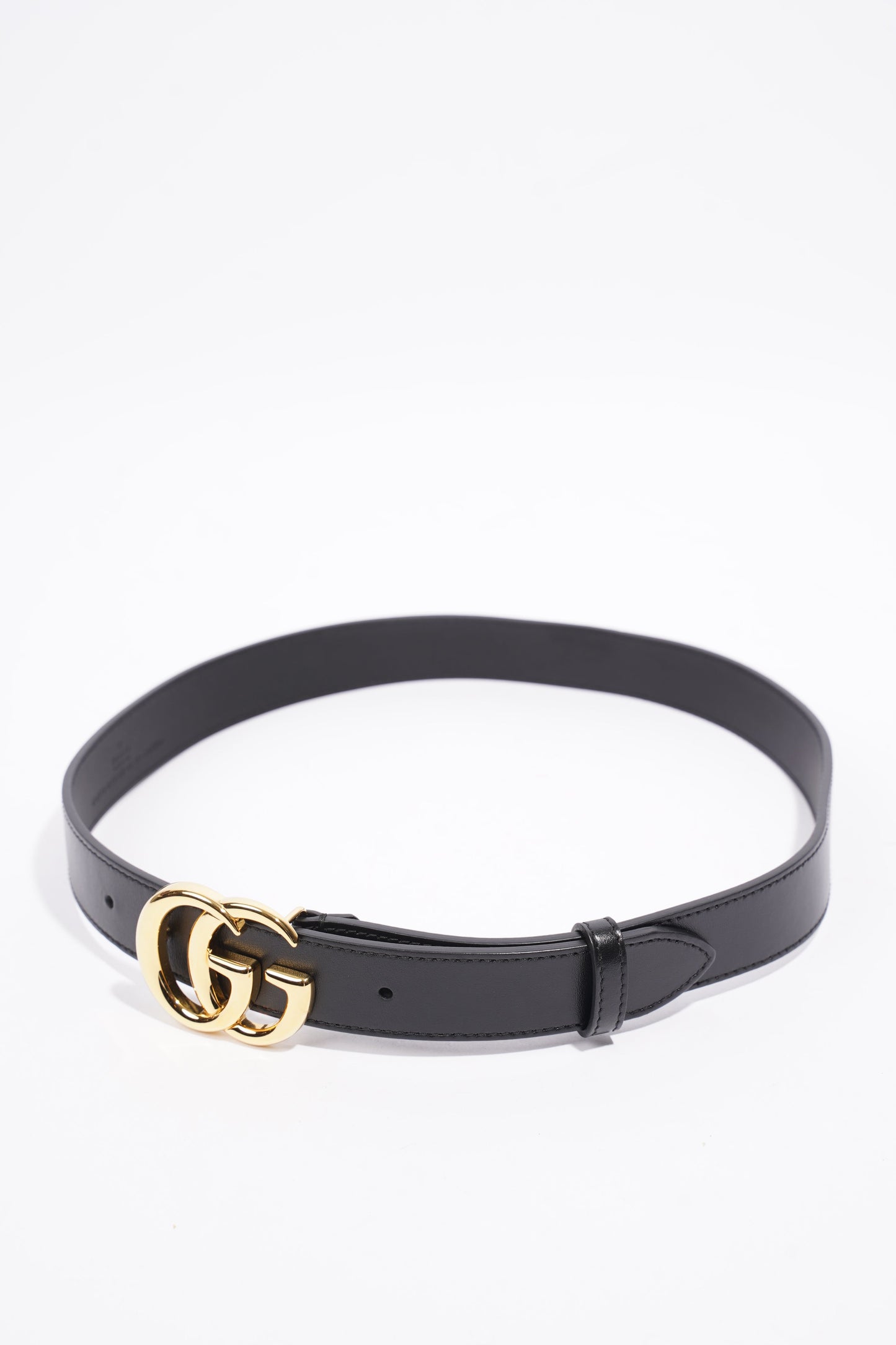 Gucci Marmont Belt Black / Gold Leather 80cm 32"