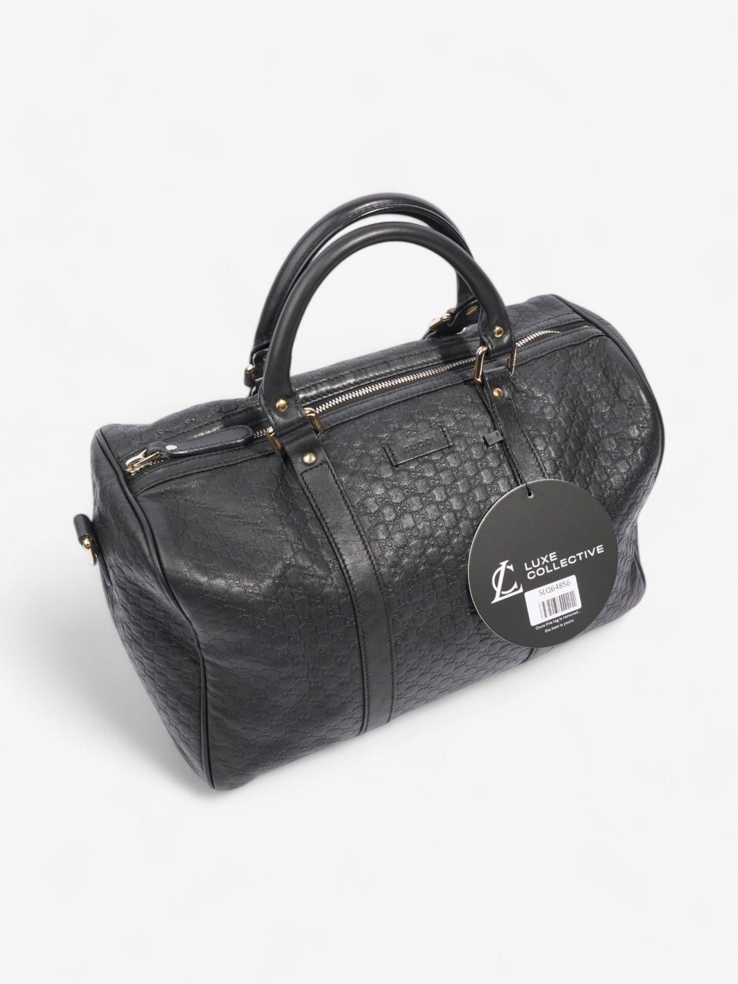Gucci Boston Bag Black Guccissima Embossed Leather