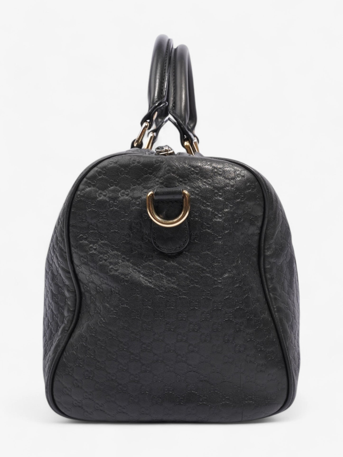 Gucci Boston Bag Black Guccissima Embossed Leather
