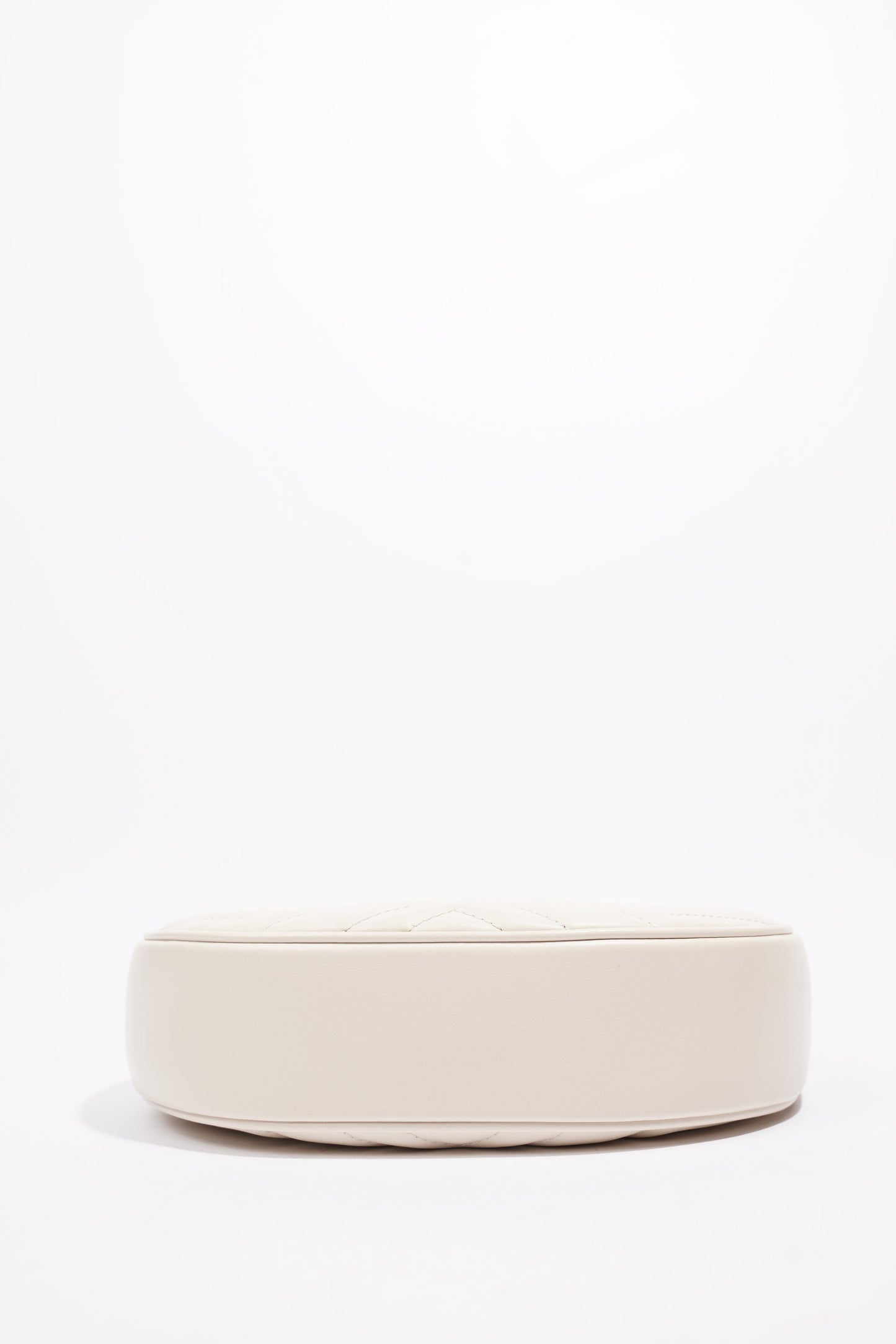 Gucci GG Half Moon Shaped Mini Bag White Matelasse Leather