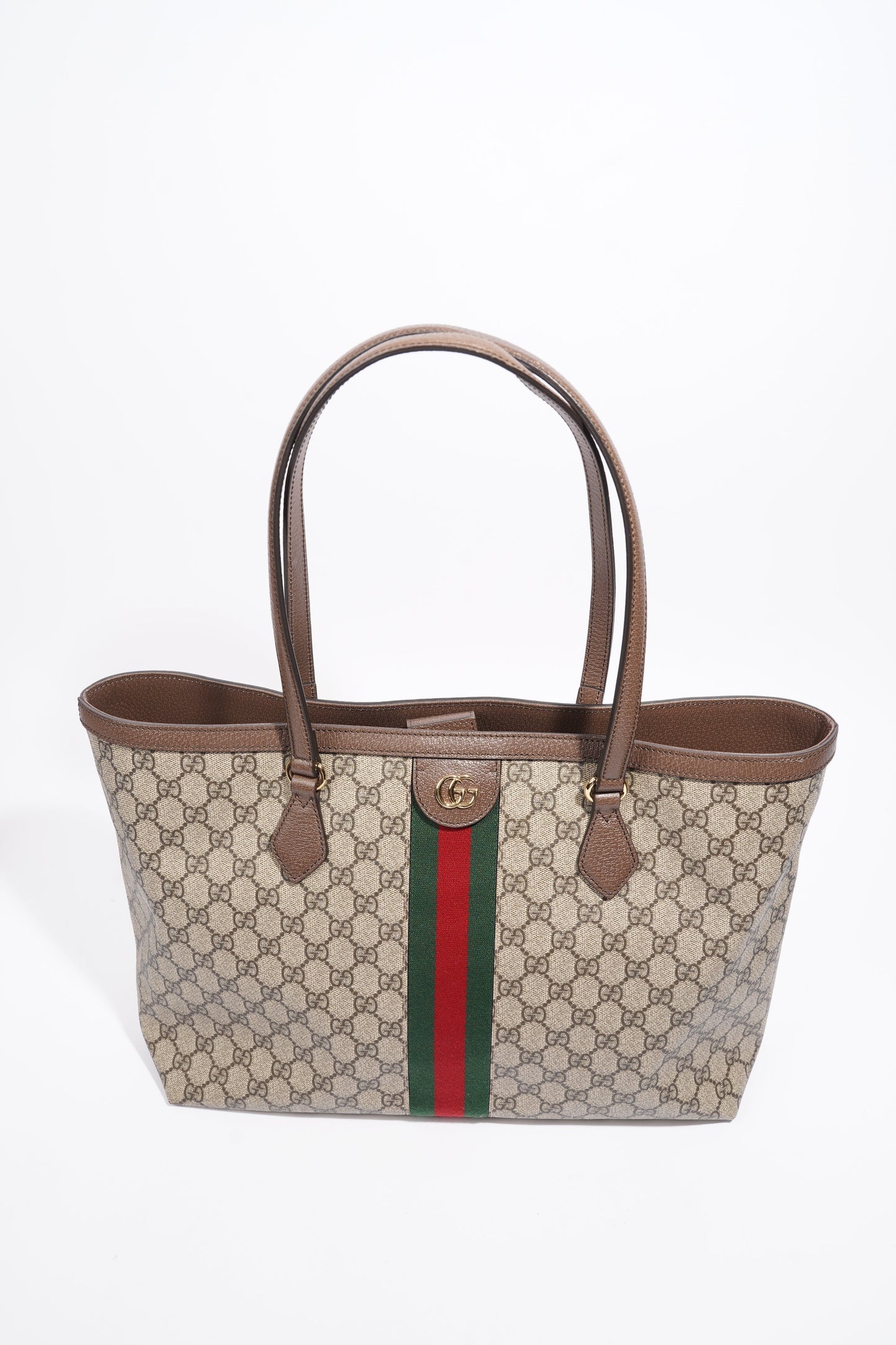 Gucci Ophidia GG Medium Beige And Ebony GG Supreme Coated Canvas