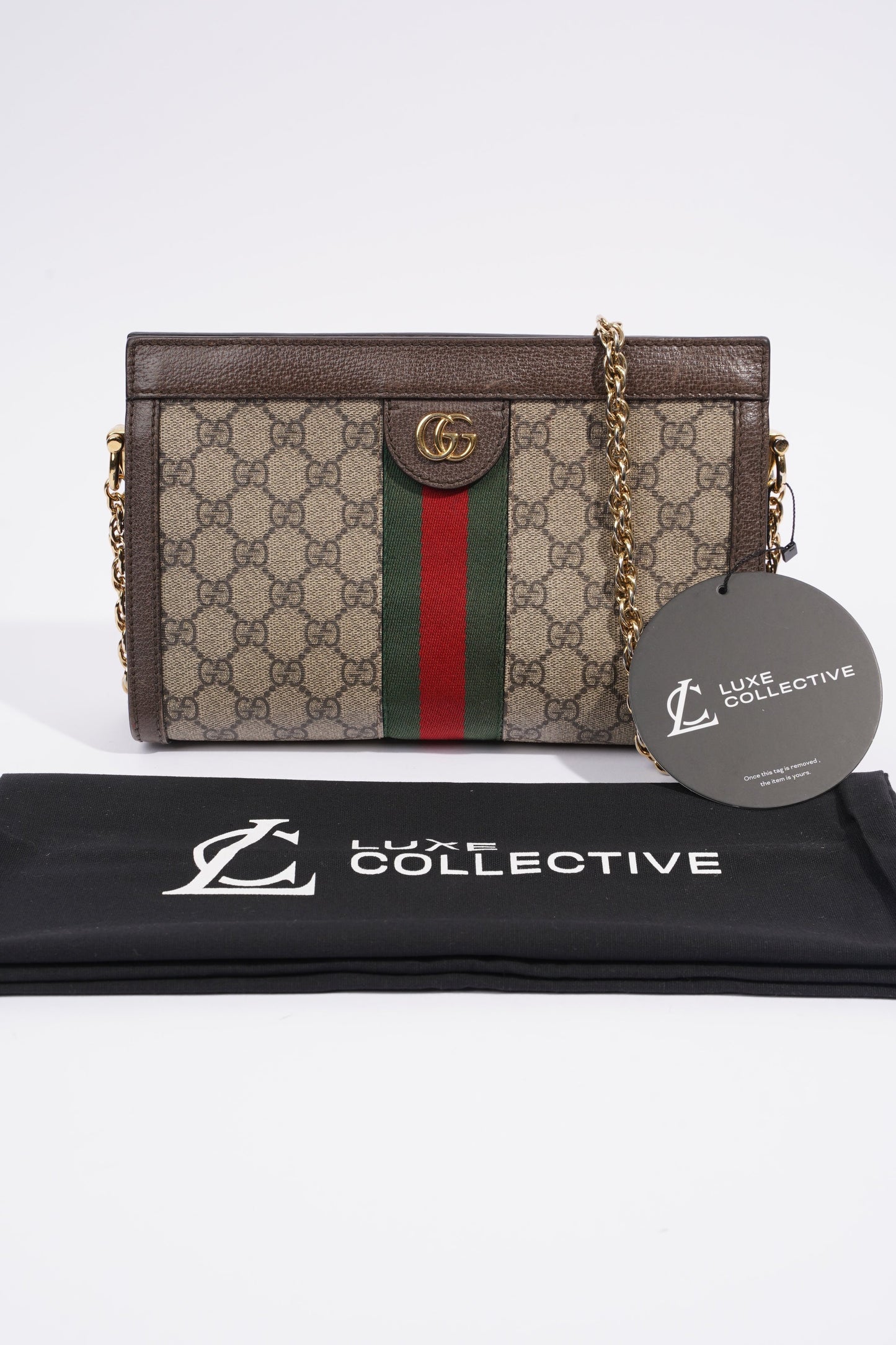 Gucci Ophidia GG Beige And Ebony GG Supreme Coated Canvas Small