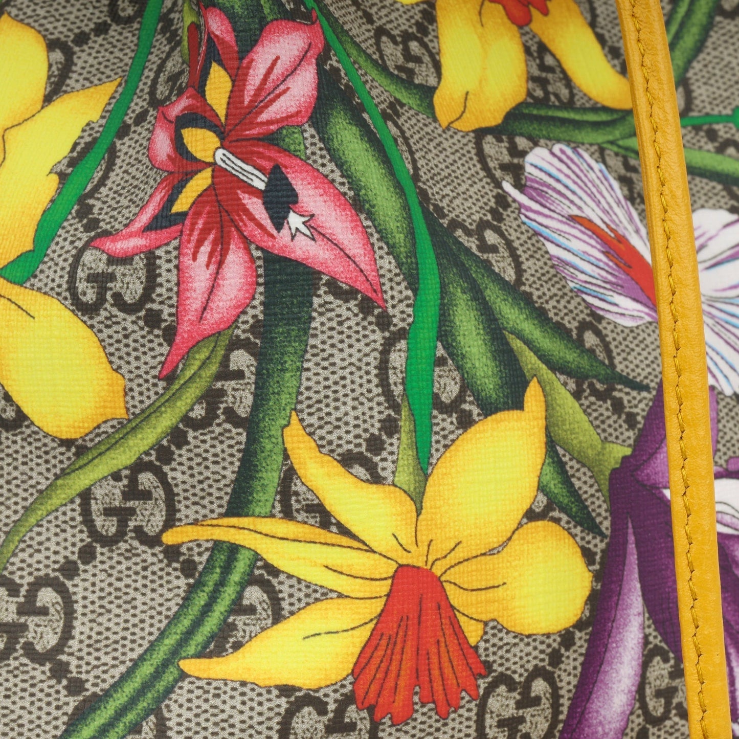Gucci Ophidia Bucket Bag - Flora Canvas / Yellow (NWT)
