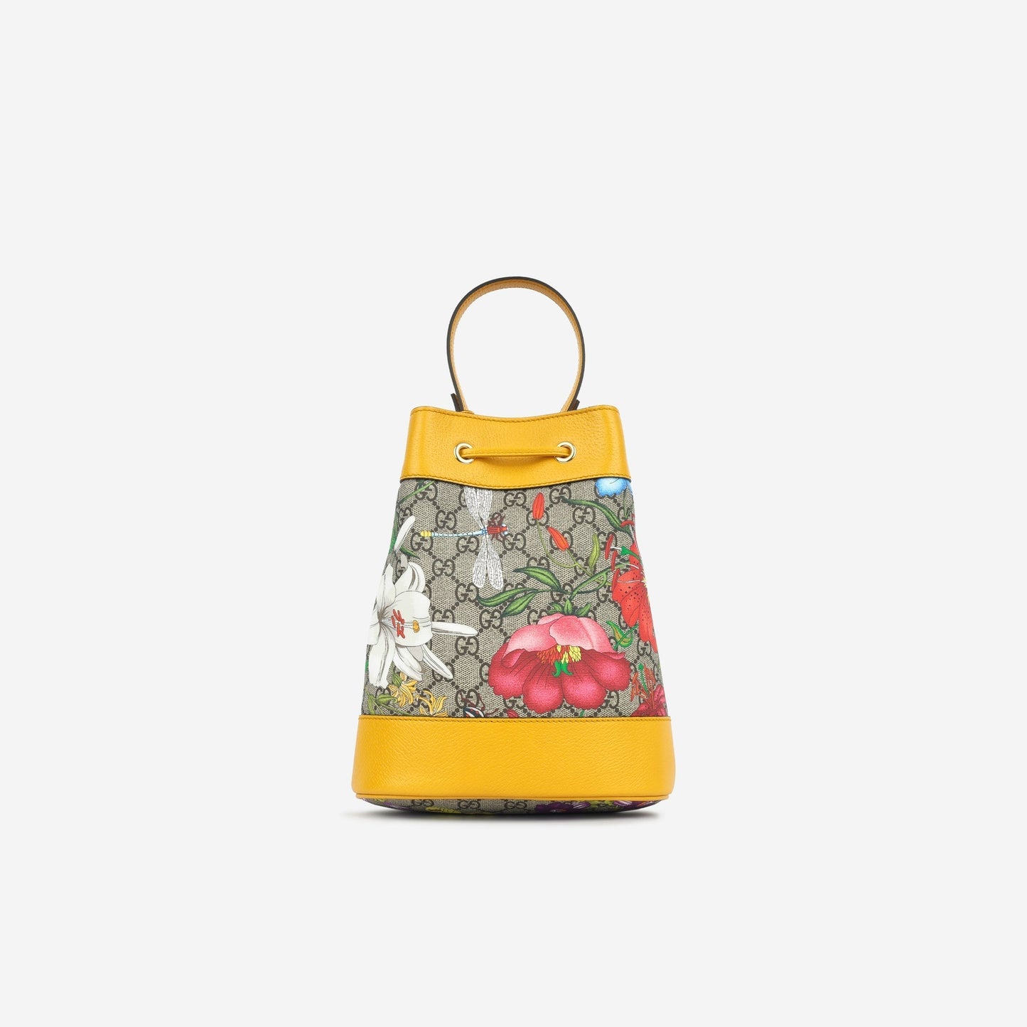 Gucci Ophidia Bucket Bag - Flora Canvas / Yellow (NWT)