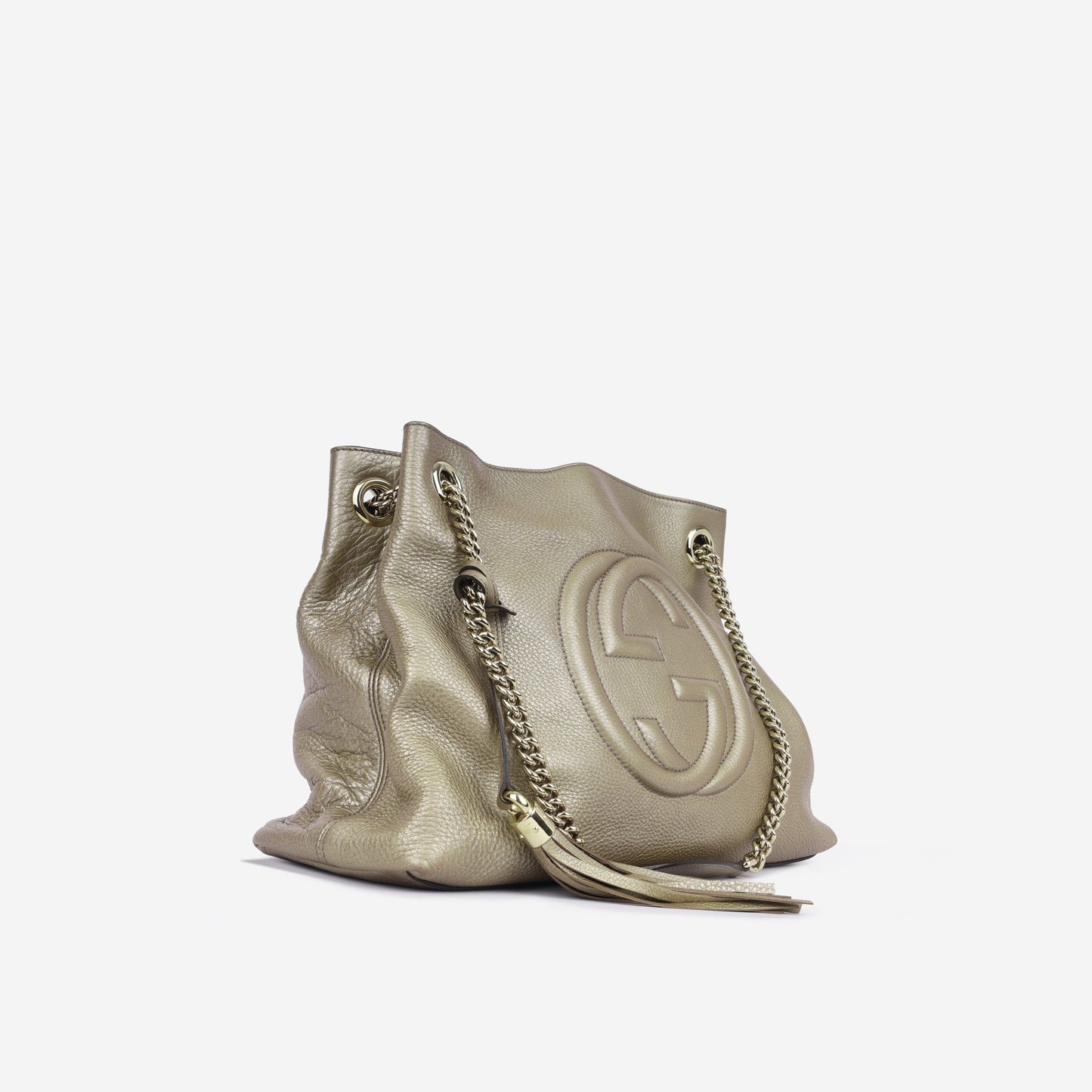 Gucci Soho Medium Chain Tote - Champagne