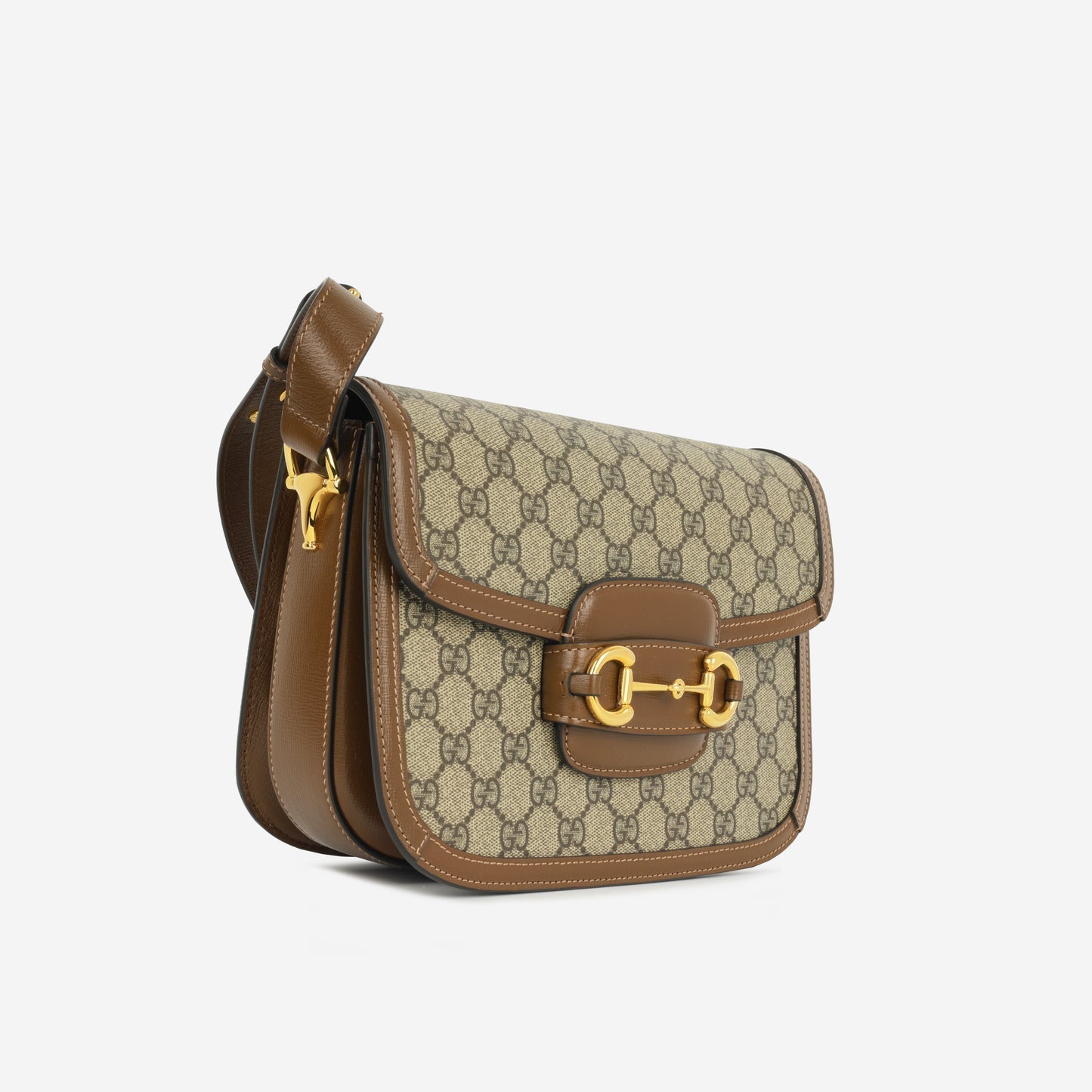 Gucci Gucci - Small Horsebit Crossbody 1955 - Beige/Dark brown GG Supreme canvas GHW -