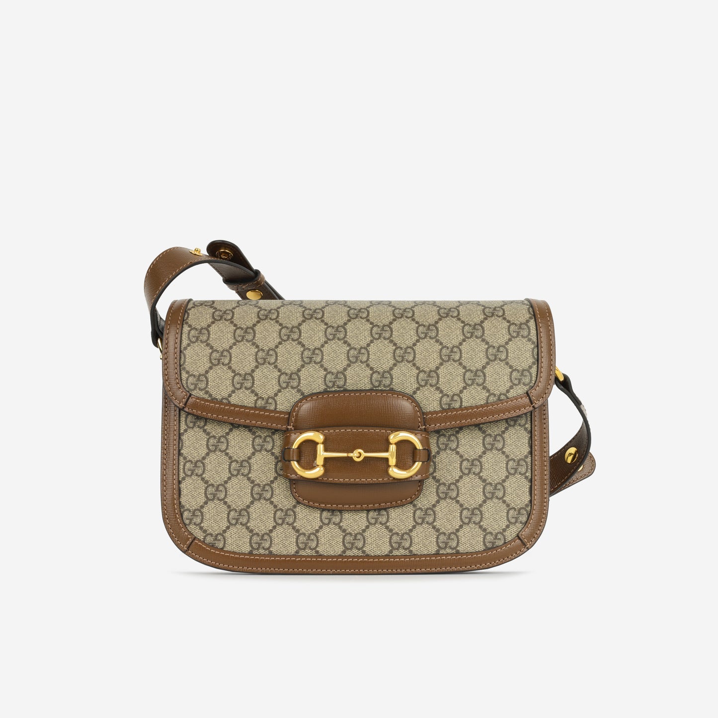 Gucci Gucci - Small Horsebit Crossbody 1955 - Beige/Dark brown GG Supreme canvas GHW -