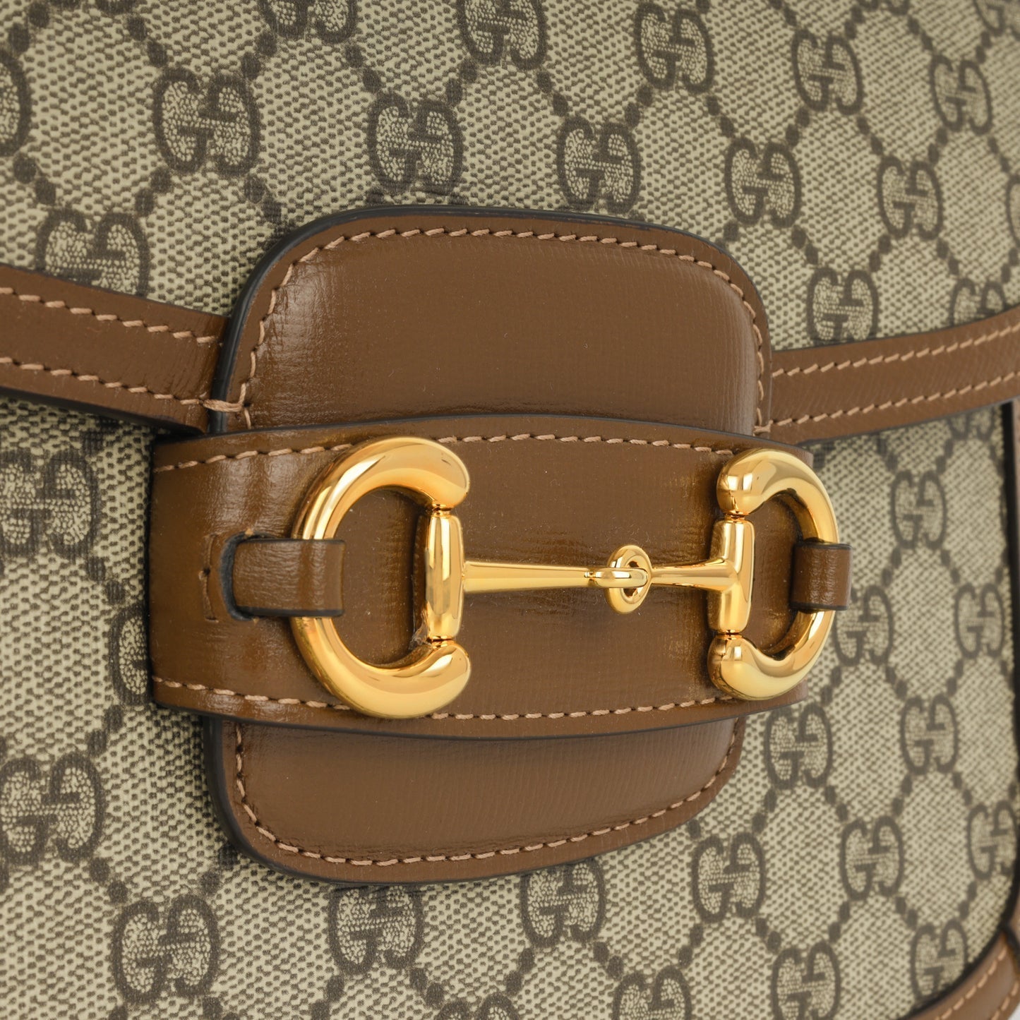 Gucci Gucci - Small Horsebit Crossbody 1955 - Beige/Dark brown GG Supreme canvas GHW -