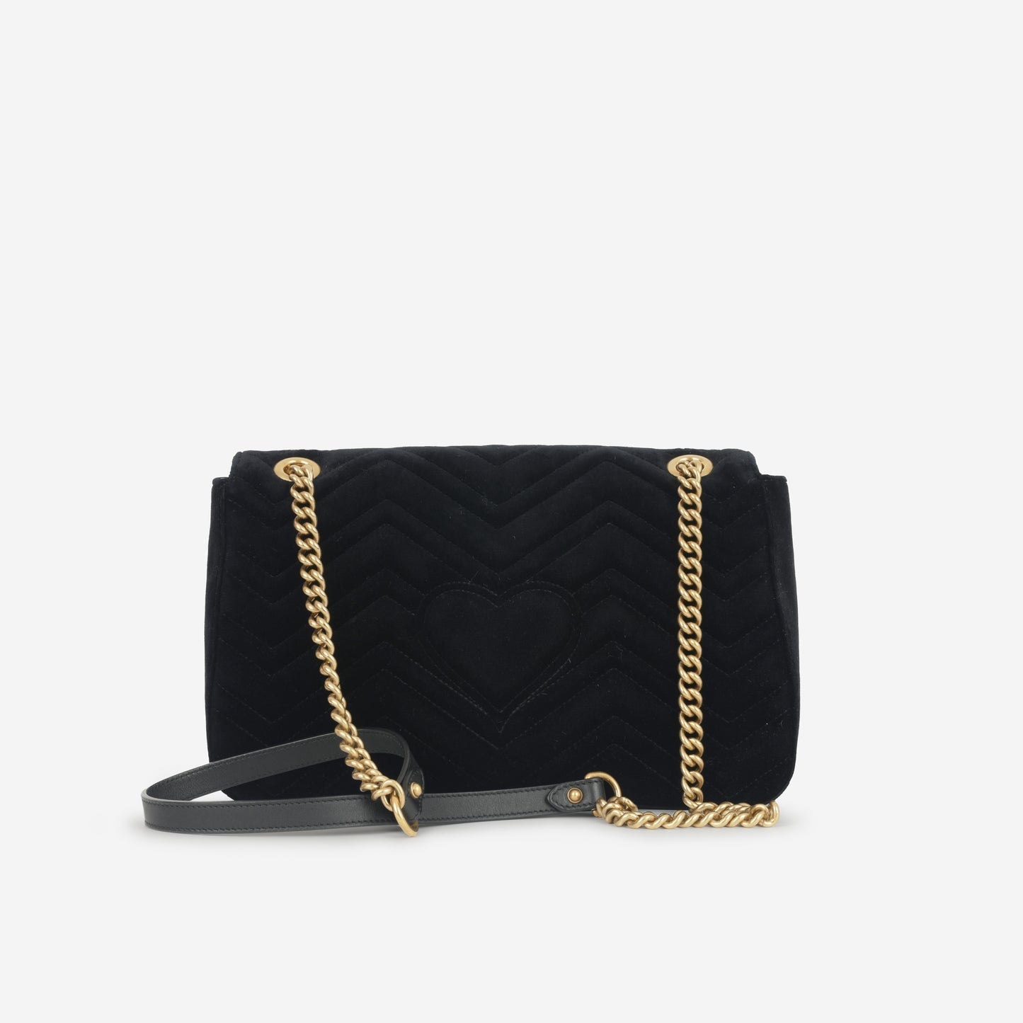 Gucci Gucci - GG Marmont Shoulder Bag - Black Velvet GHW -