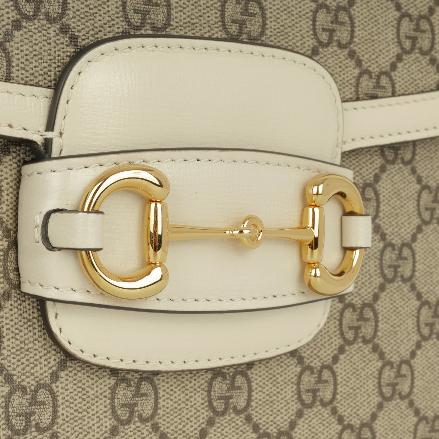 Gucci - Small Horsebit Crossbody 1955 - White GG Supreme canvas GHW -