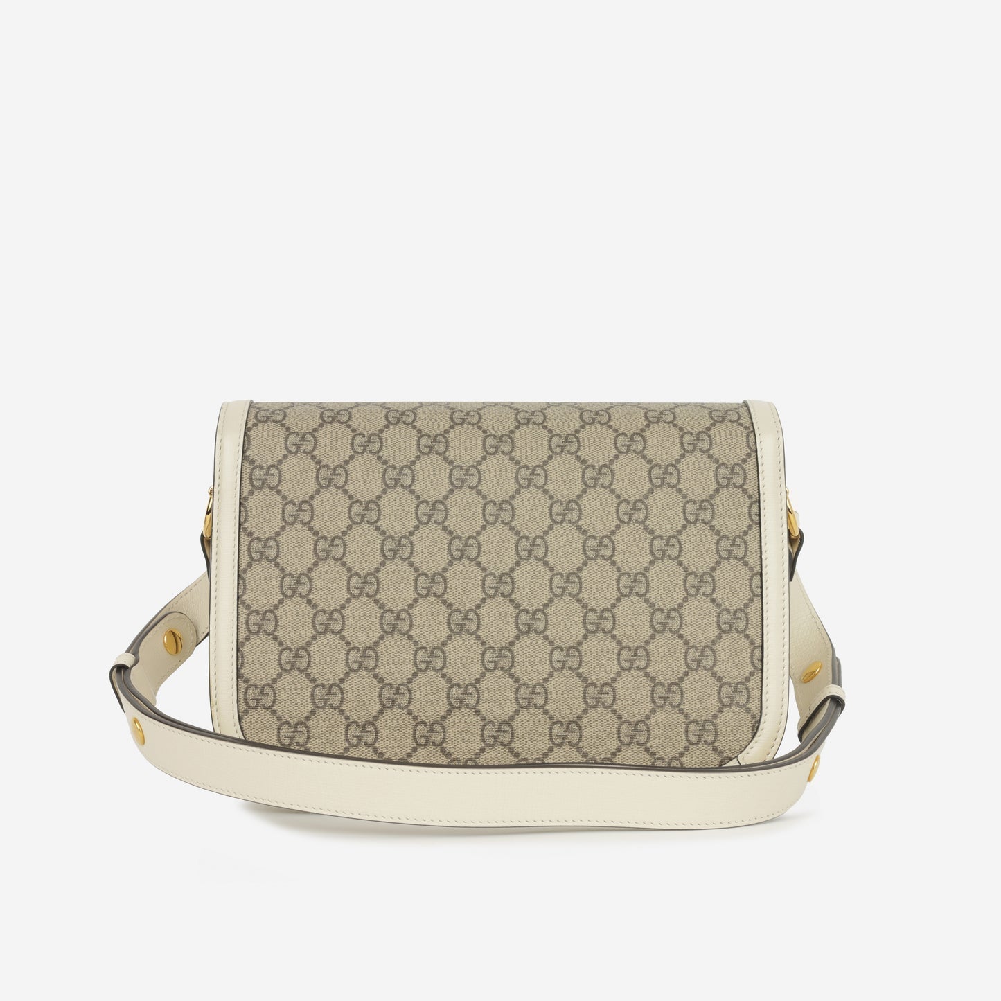 Gucci - Small Horsebit Crossbody 1955 - White GG Supreme canvas GHW -