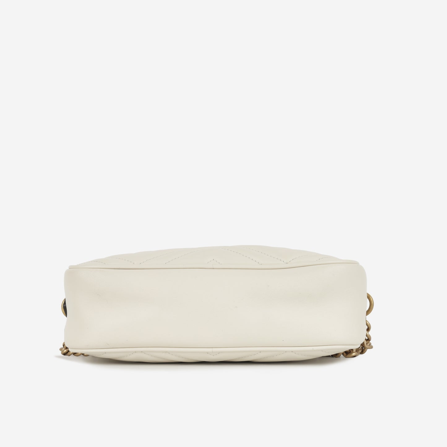Gucci - GG Marmont Shoulder Bag - White Smooth Calfskin GHW -
