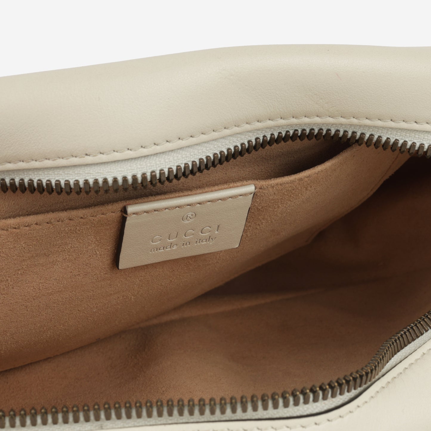 Gucci - GG Marmont Shoulder Bag - White Smooth Calfskin GHW -