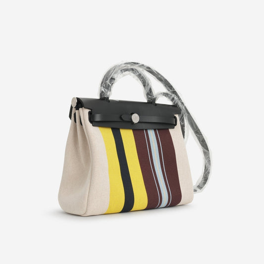 Hermes - Herbag 31 - Rayures D'equipage Ecru Motif PHW - 2024 - Brand New