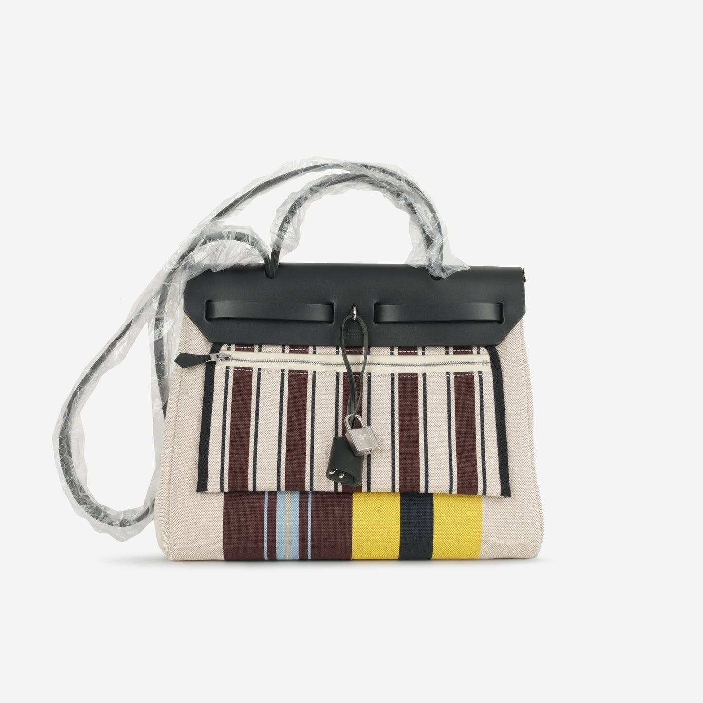 Hermes - Herbag 31 - Rayures D'equipage Ecru Motif PHW - 2024 - Brand New
