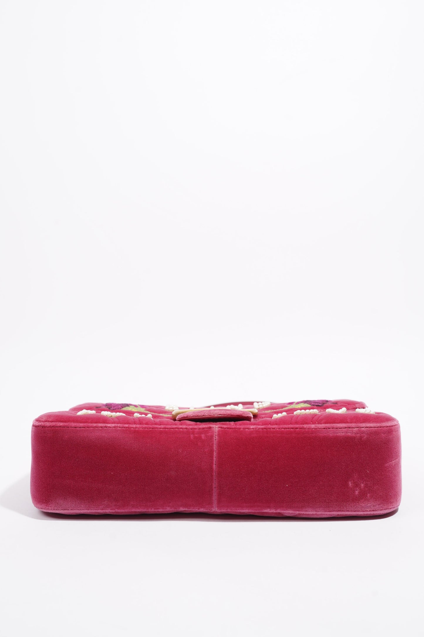 Gucci GG Marmont Blind For Love Pink Embroided Velvet Medium