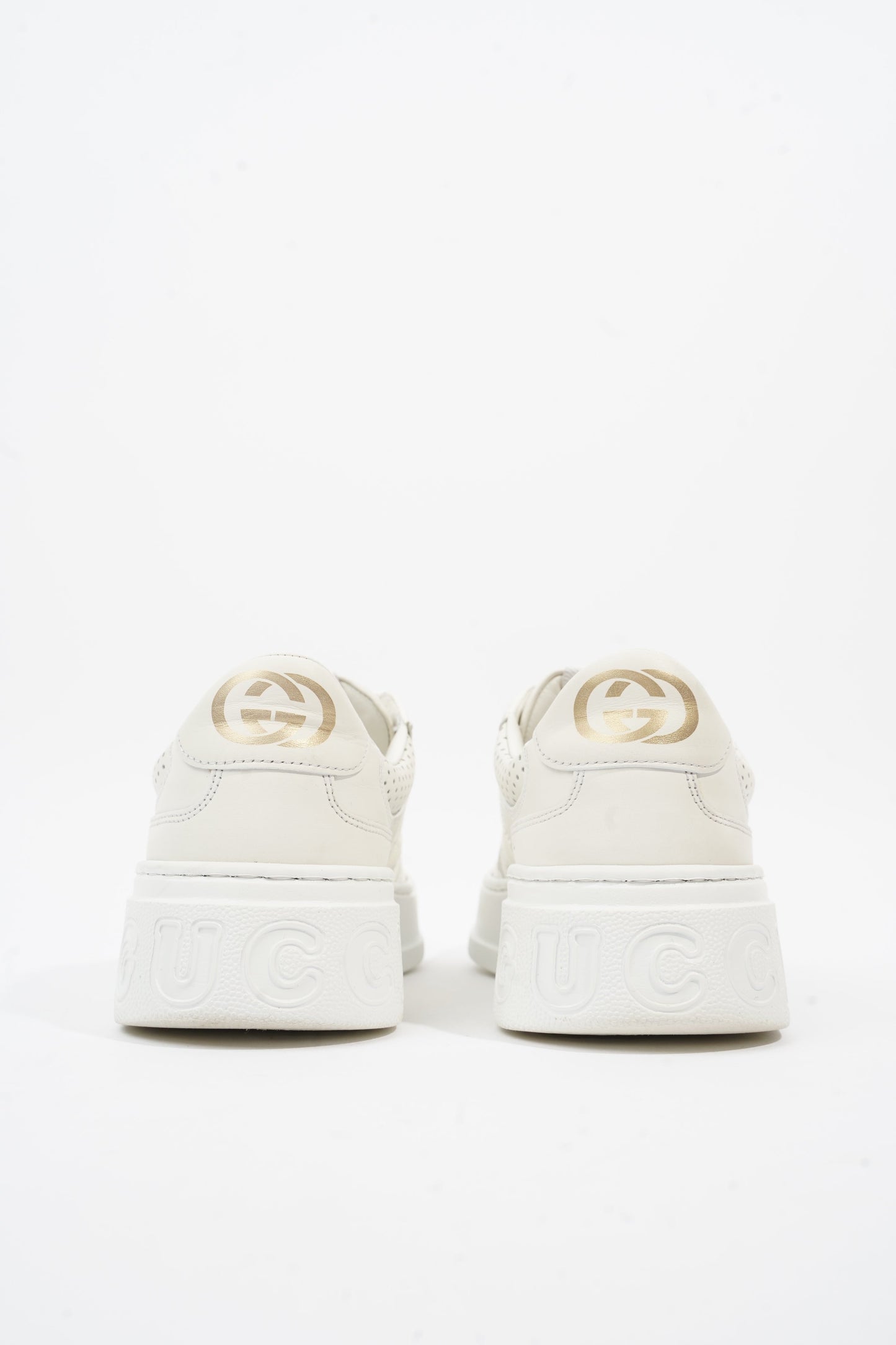 Gucci GG Embossed White Leather EU 38 UK 5
