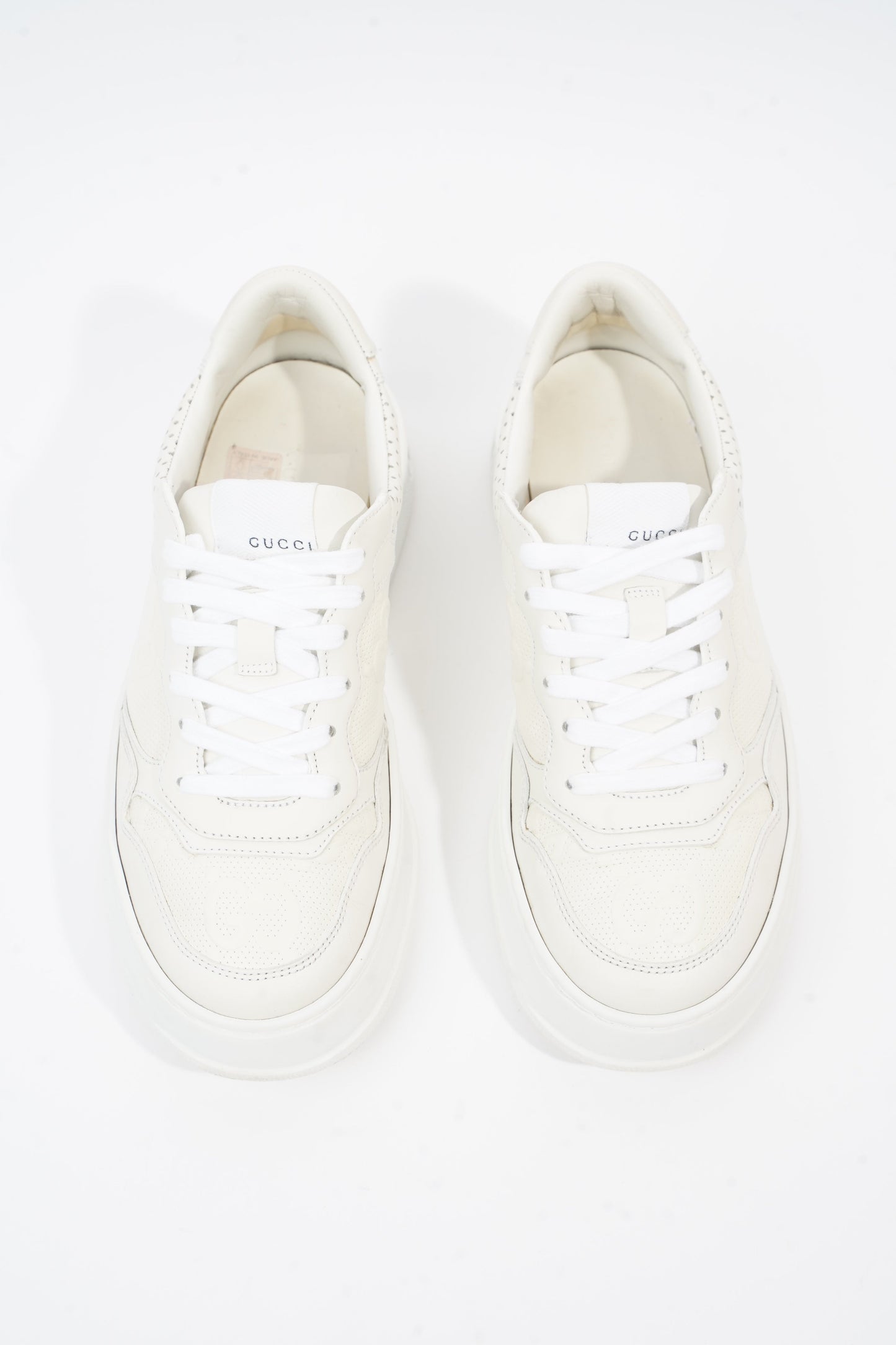 Gucci GG Embossed White Leather EU 38 UK 5