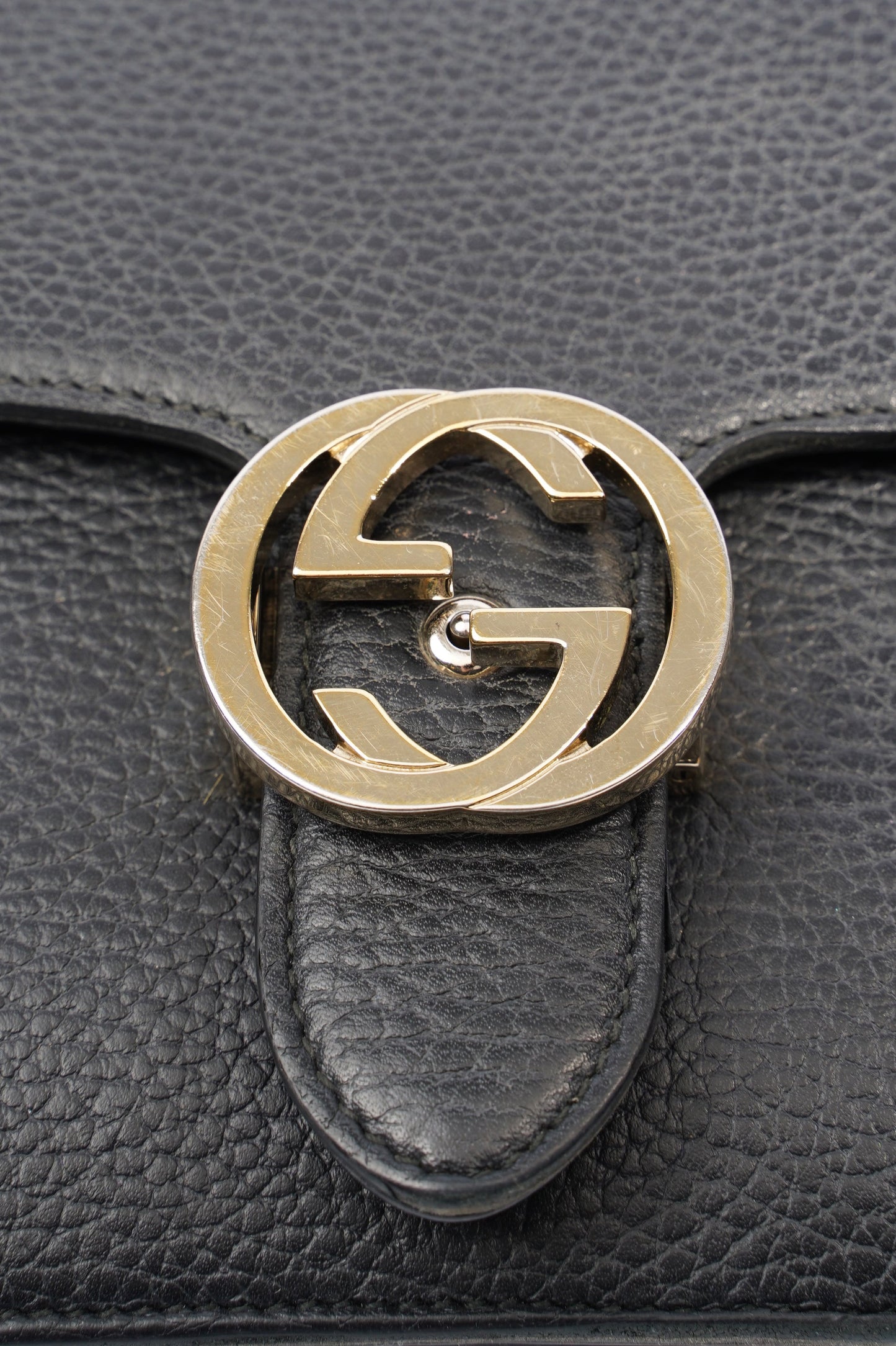 Gucci Interlocking Bag Black Leather Small