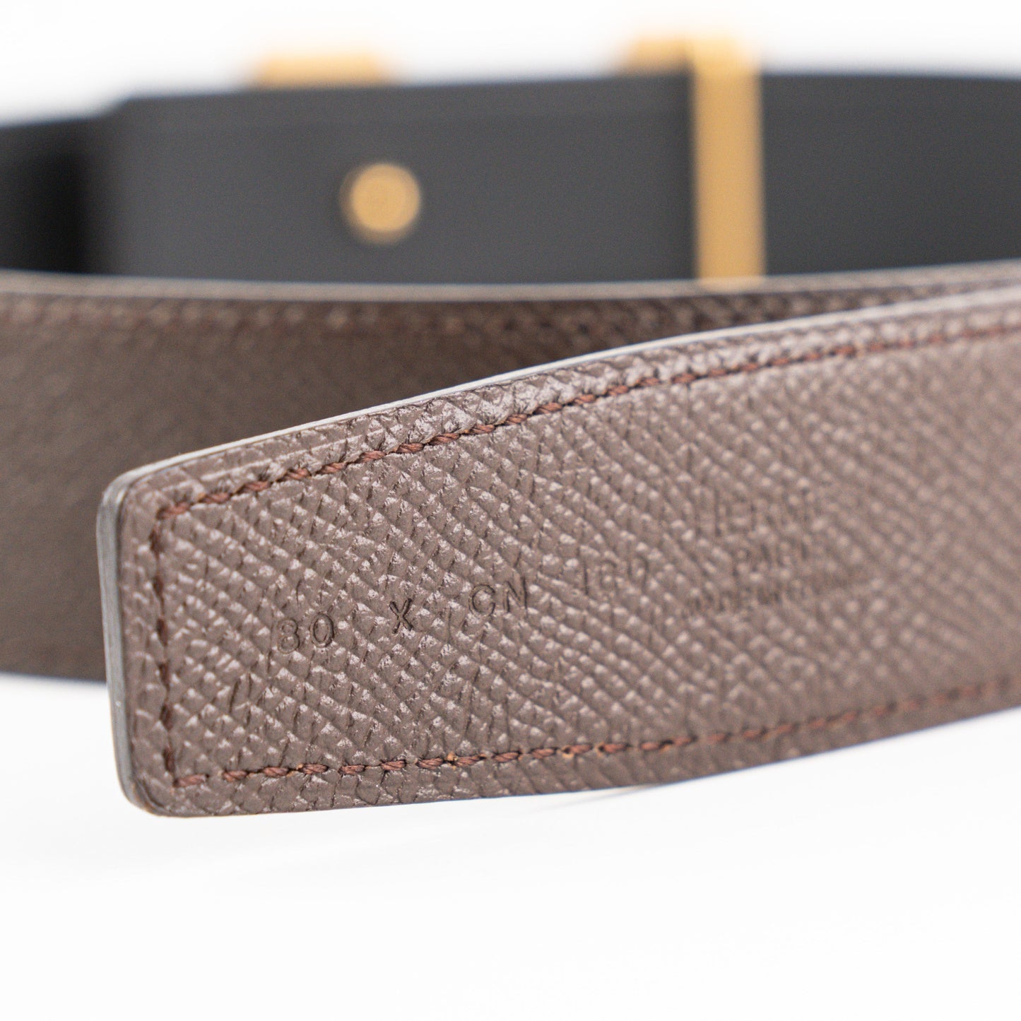 Hermes 32mm Reversible Belt Swift/Epsom - Noir/Chocolat (80cm)