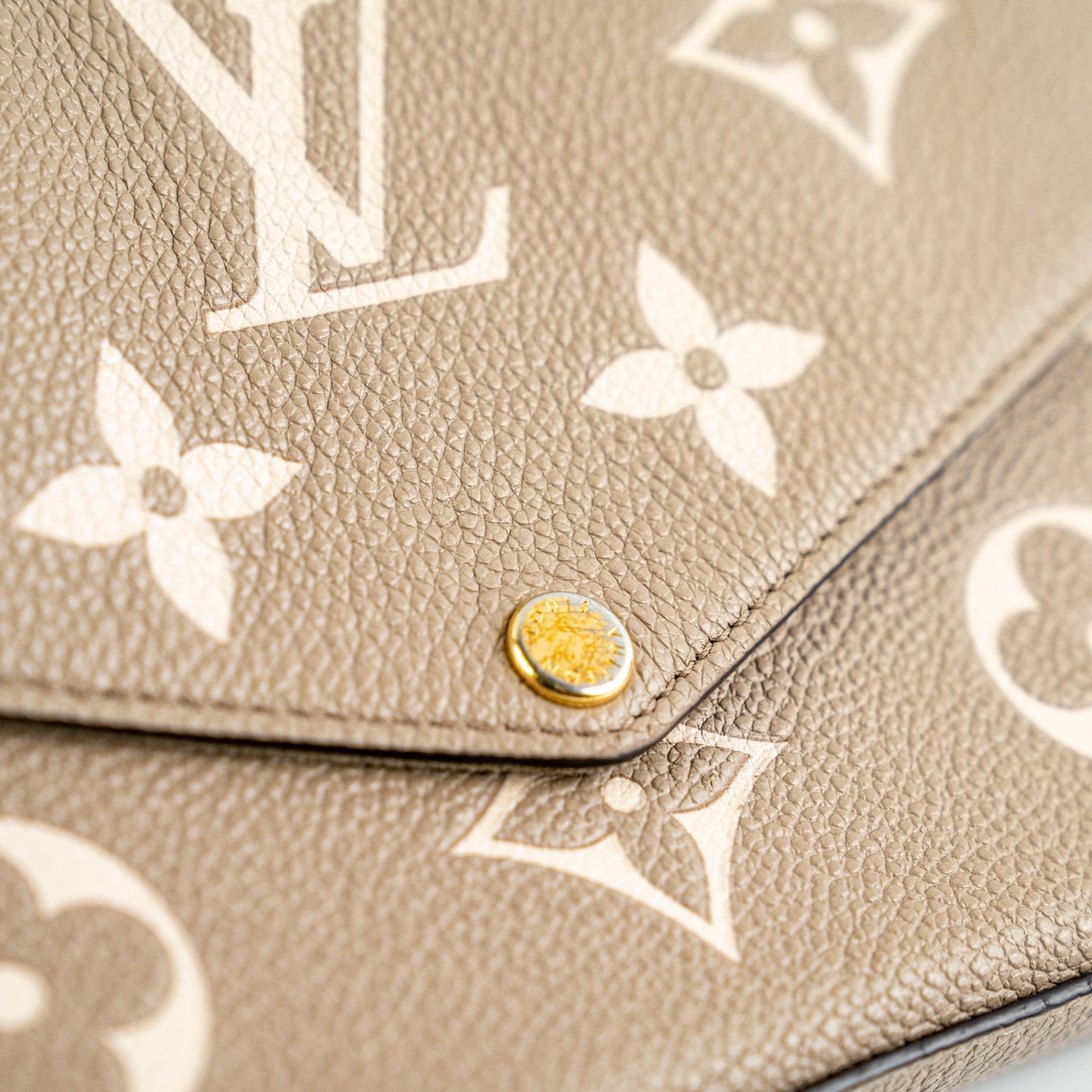 Louis Vuitton Felicie Pochette Beige Empreinte Crossbody Bag