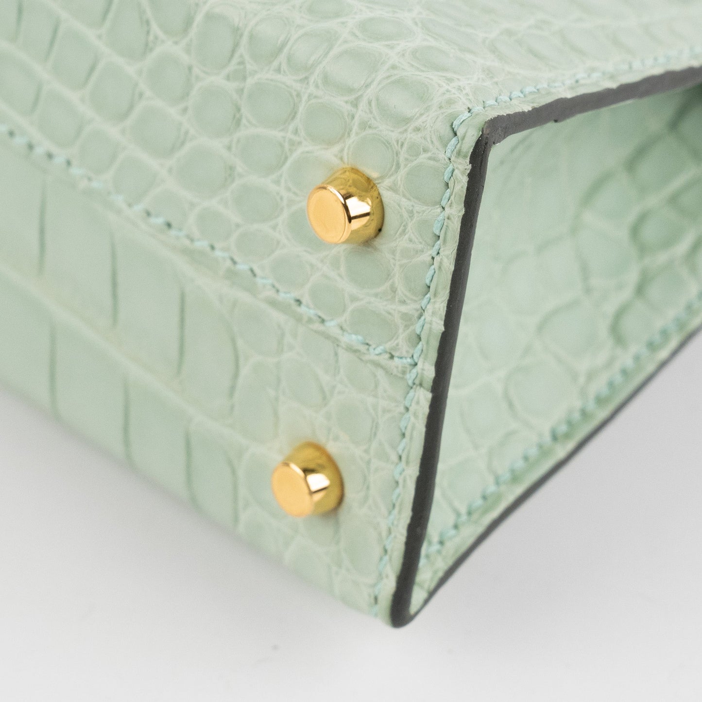 Hermes Mini Kelly Alligator Vert D'Eau B Stamp (2023)