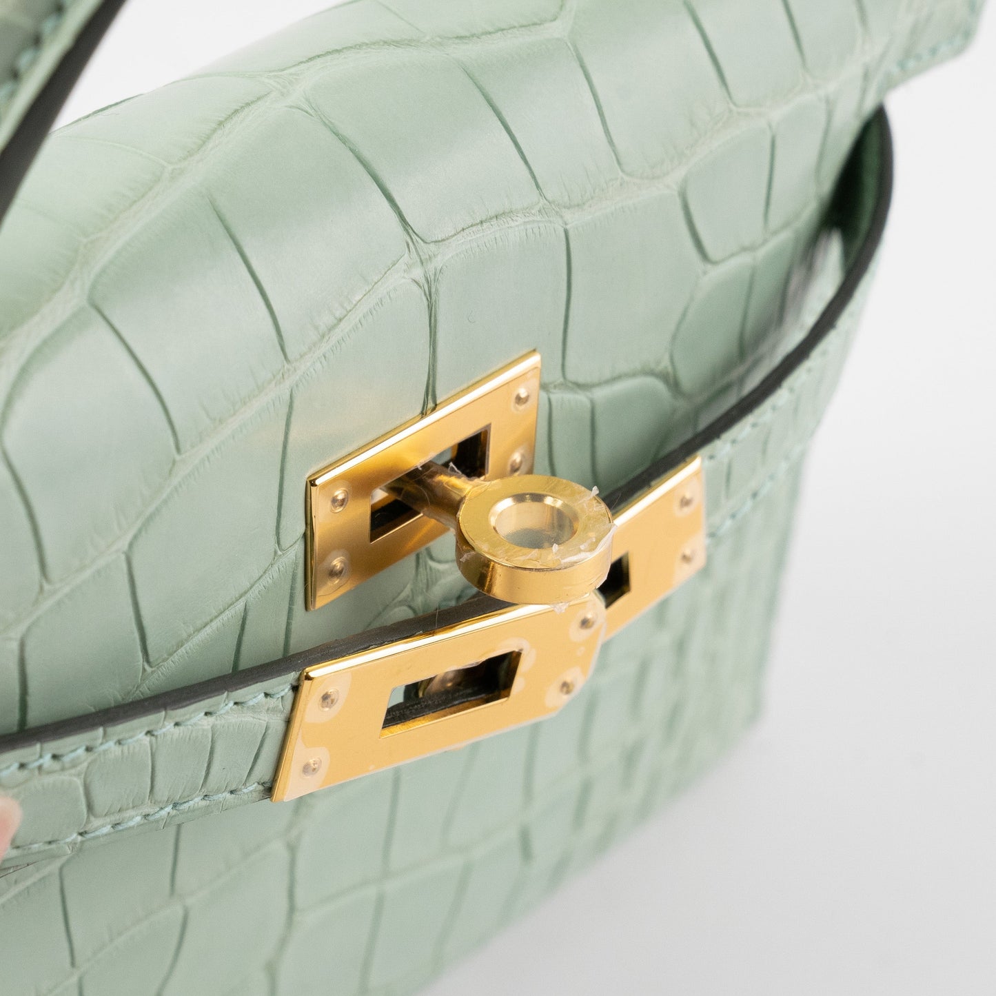 Hermes Mini Kelly Alligator Vert D'Eau B Stamp (2023)