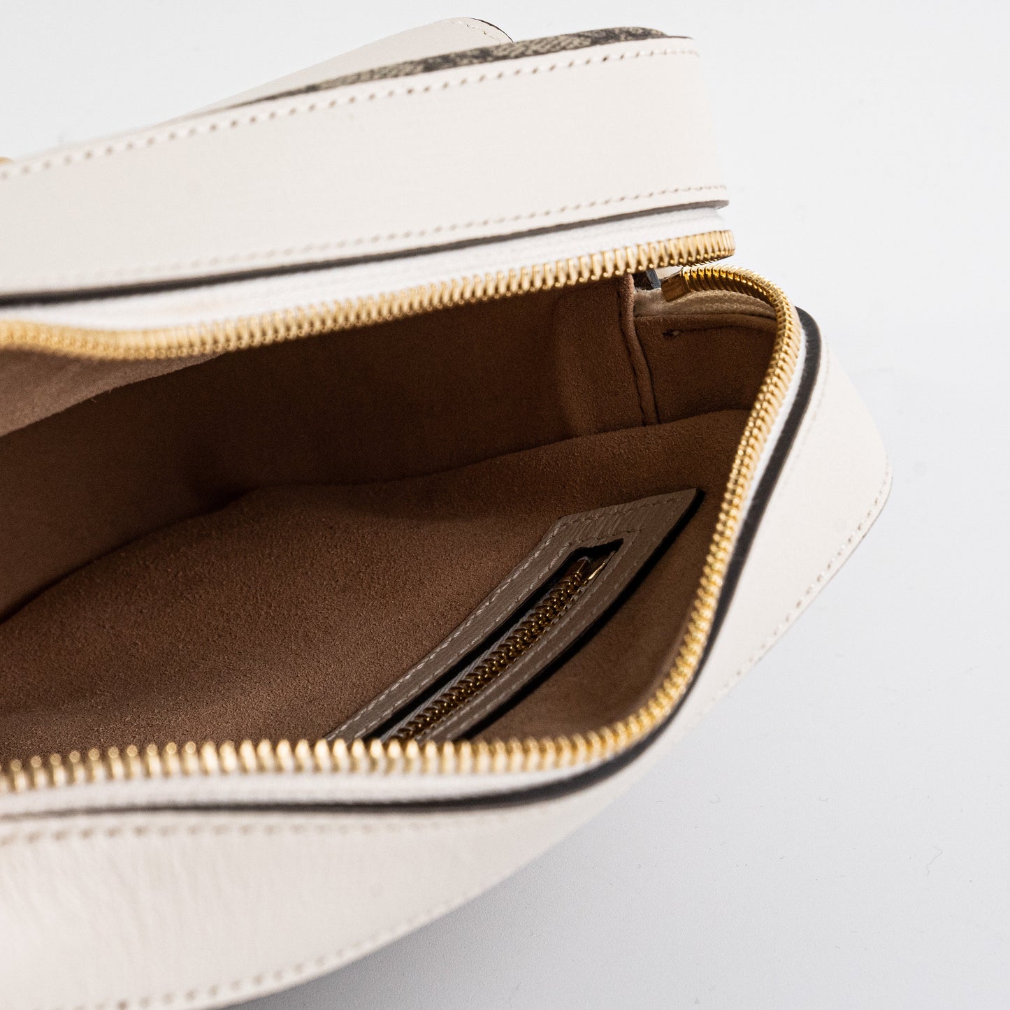Gucci Horsebit Monogram White Crossbody Bag