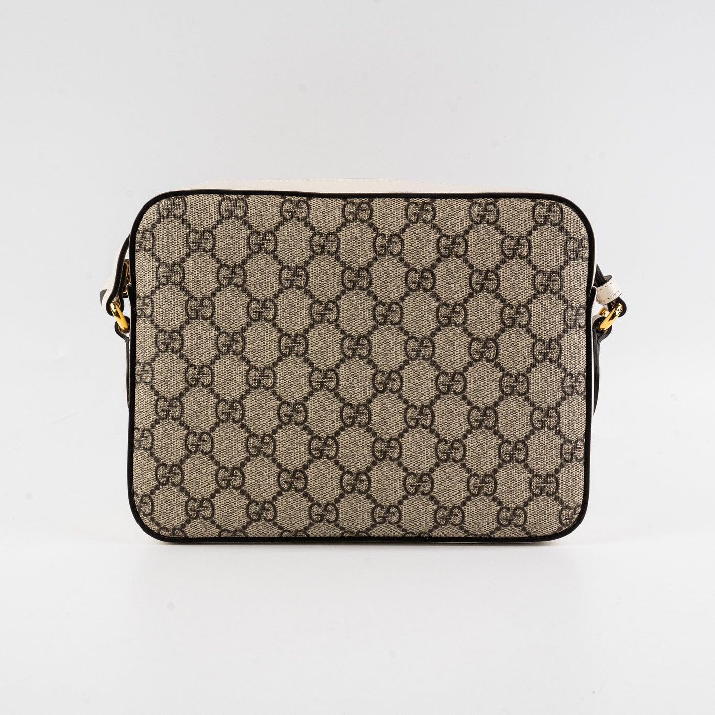 Gucci Horsebit Monogram White Crossbody Bag