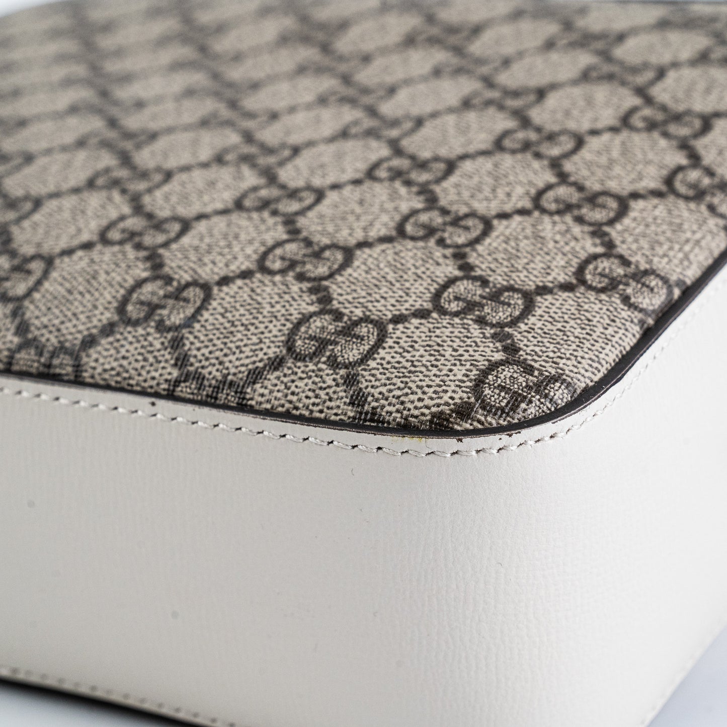 Gucci Horsebit Monogram White Crossbody Bag