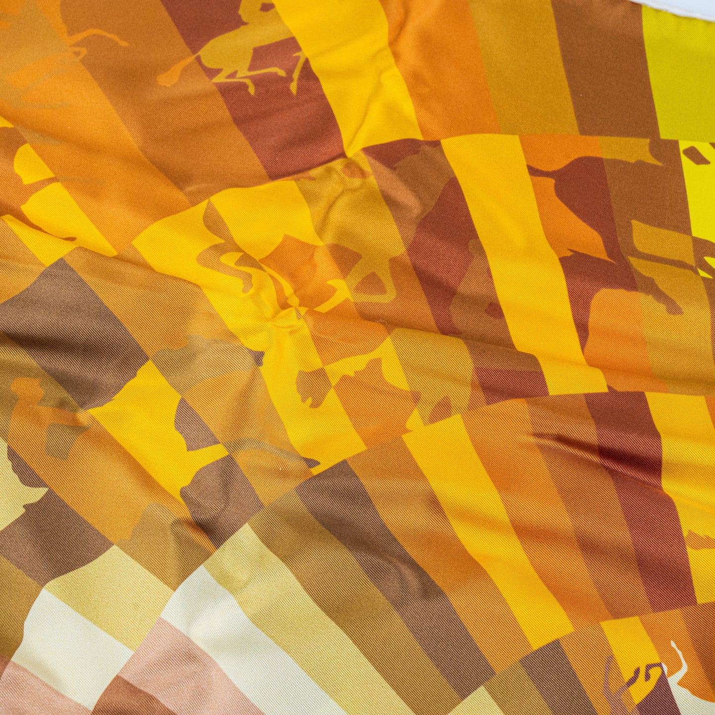 Hermes Square 90cm Yellow/Orange Scarf