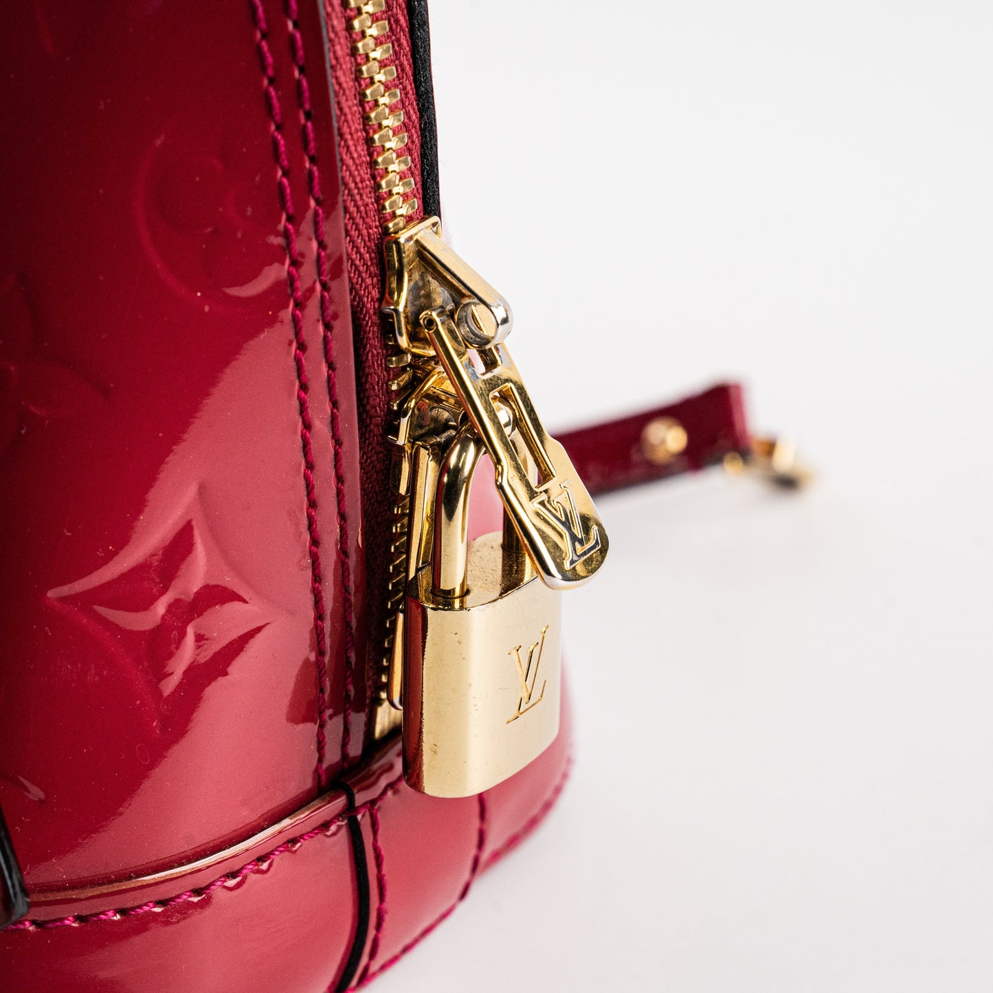 Louis Vuitton Alma BB Vernis Dark Pink Crossbody Bag