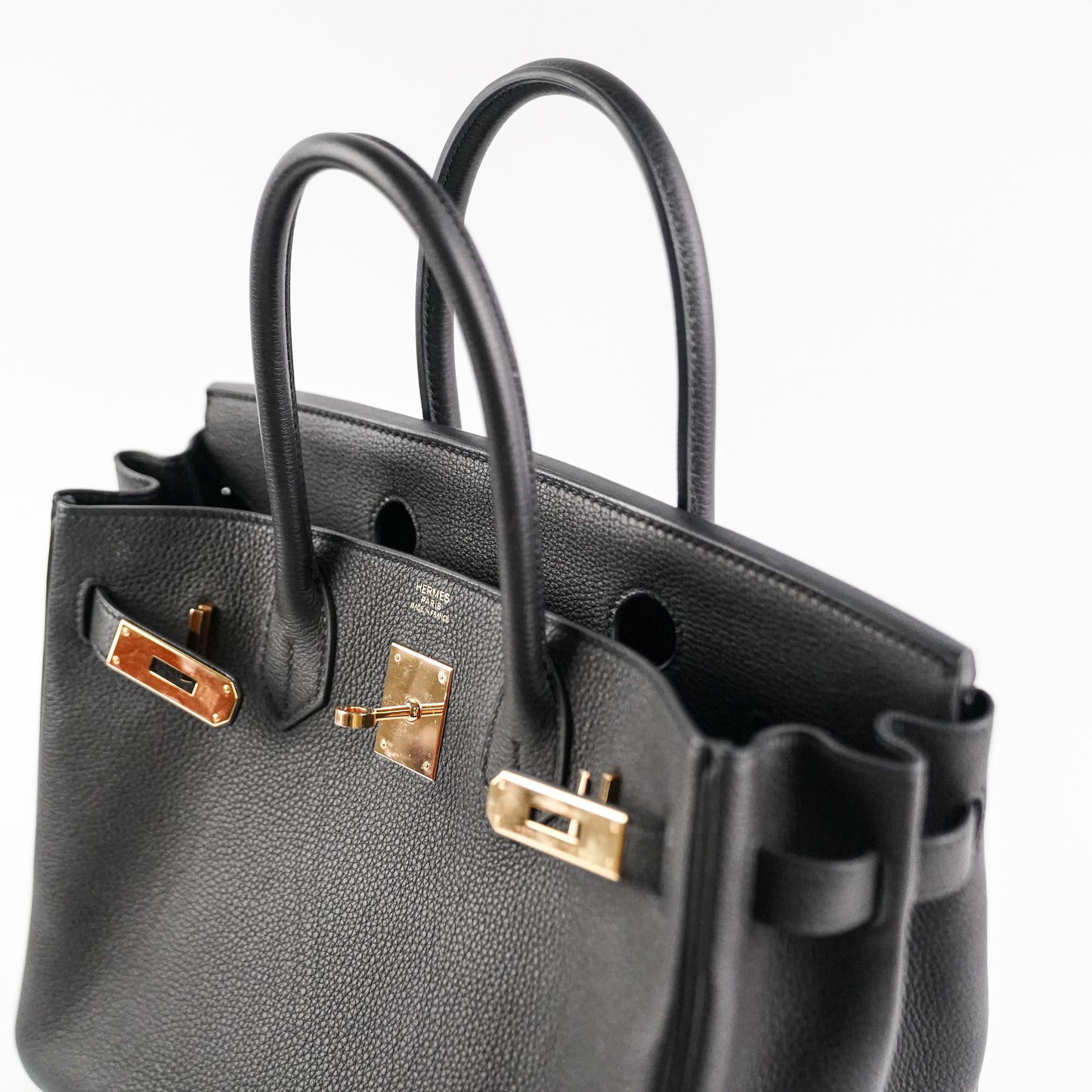 Hermes Birkin 30 Togo Black Noir D Stamp