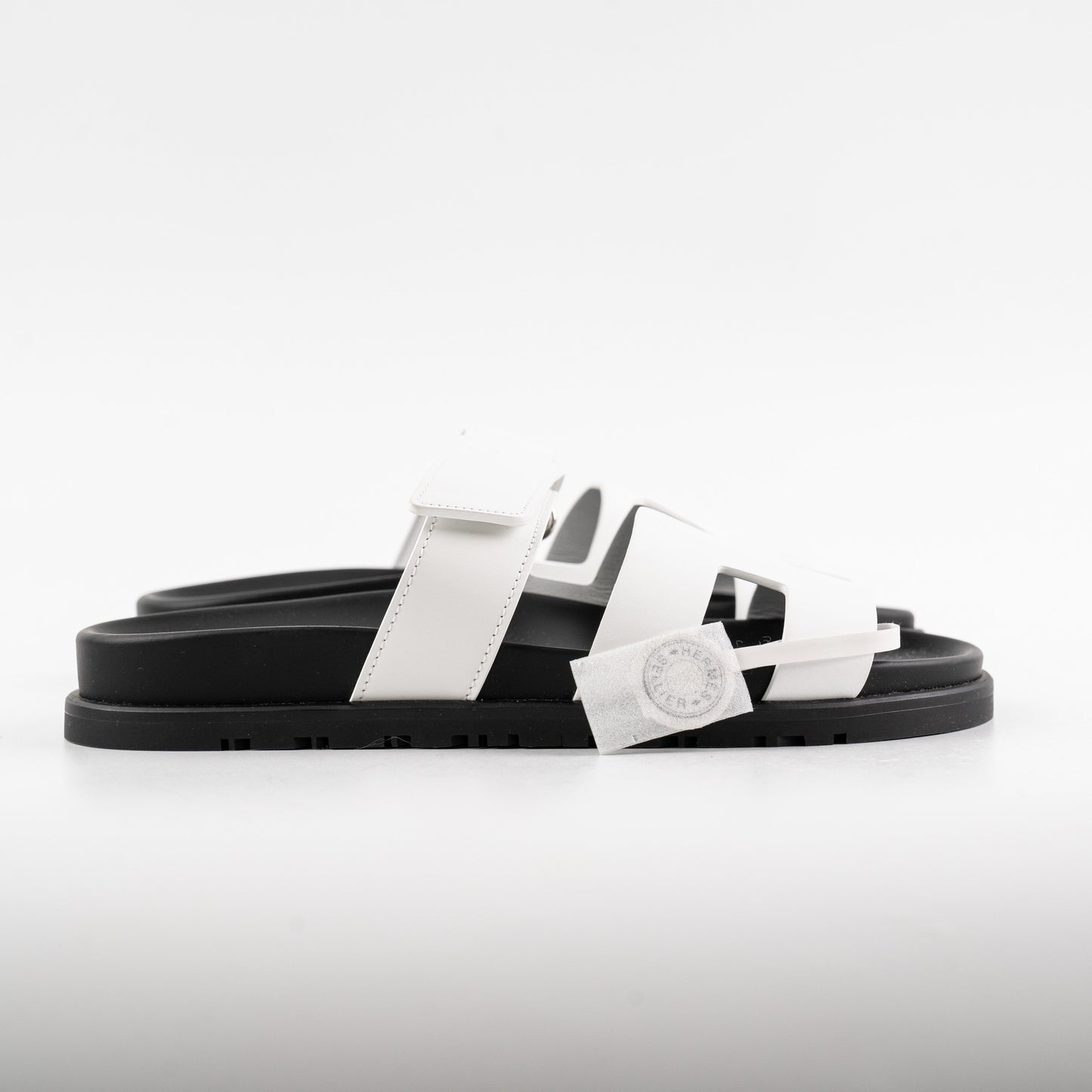 Hermes Chypre Sandals White Calfskin Size 37