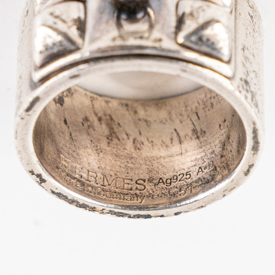 Hermes Silver Ring Size 51