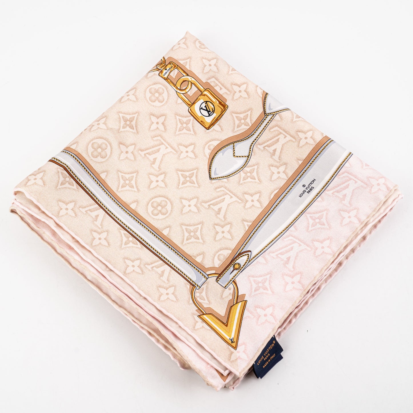 Louis Vuitton  Carre 90 x 90 Silk Scarf Light Pink
